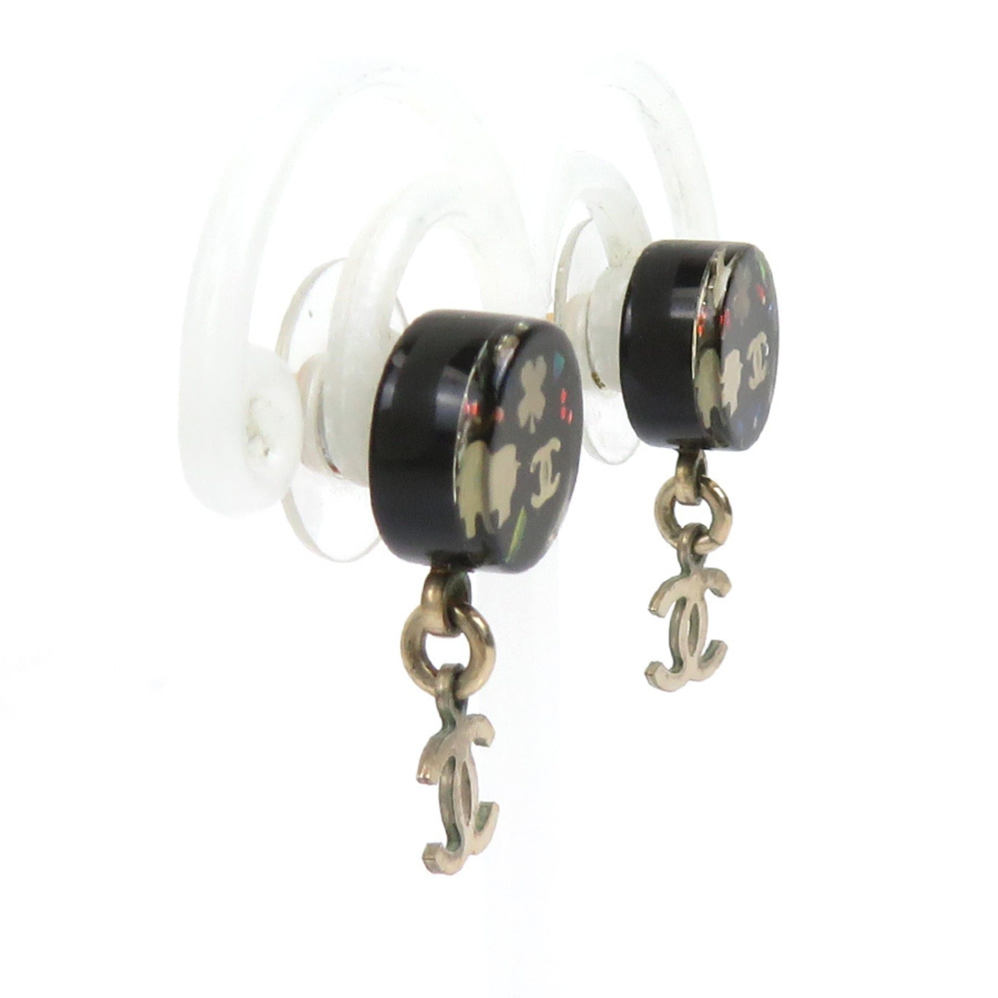 Chanel Chanel earrings, resin and metal, black silver, for women. Free shipping. r11107a Size ONE SIZE - 2 Thumbnail