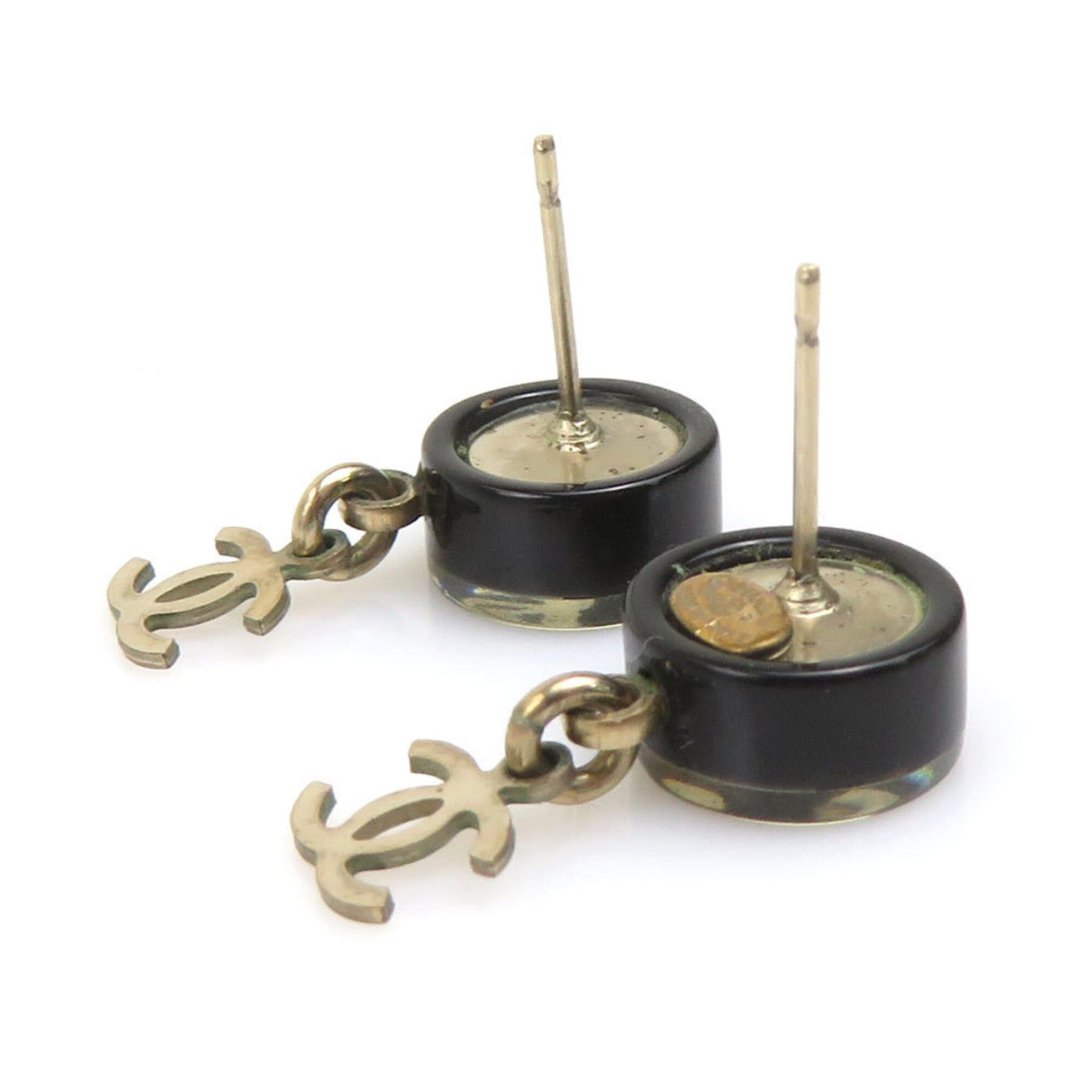 Chanel Chanel earrings, resin and metal, black silver, for women. Free shipping. r11107a Size ONE SIZE - 8 Thumbnail