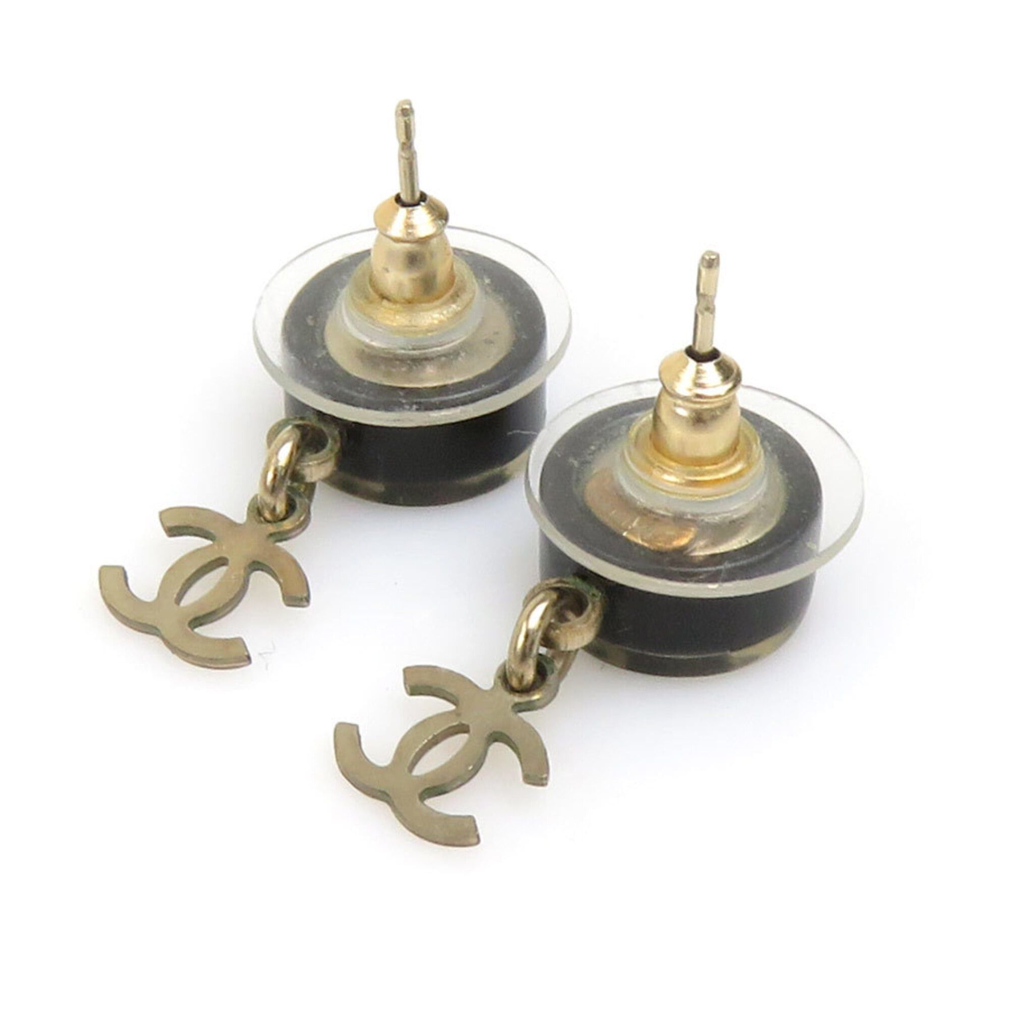 Chanel Chanel earrings, resin and metal, black silver, for women. Free shipping. r11107a Size ONE SIZE - 7 Thumbnail