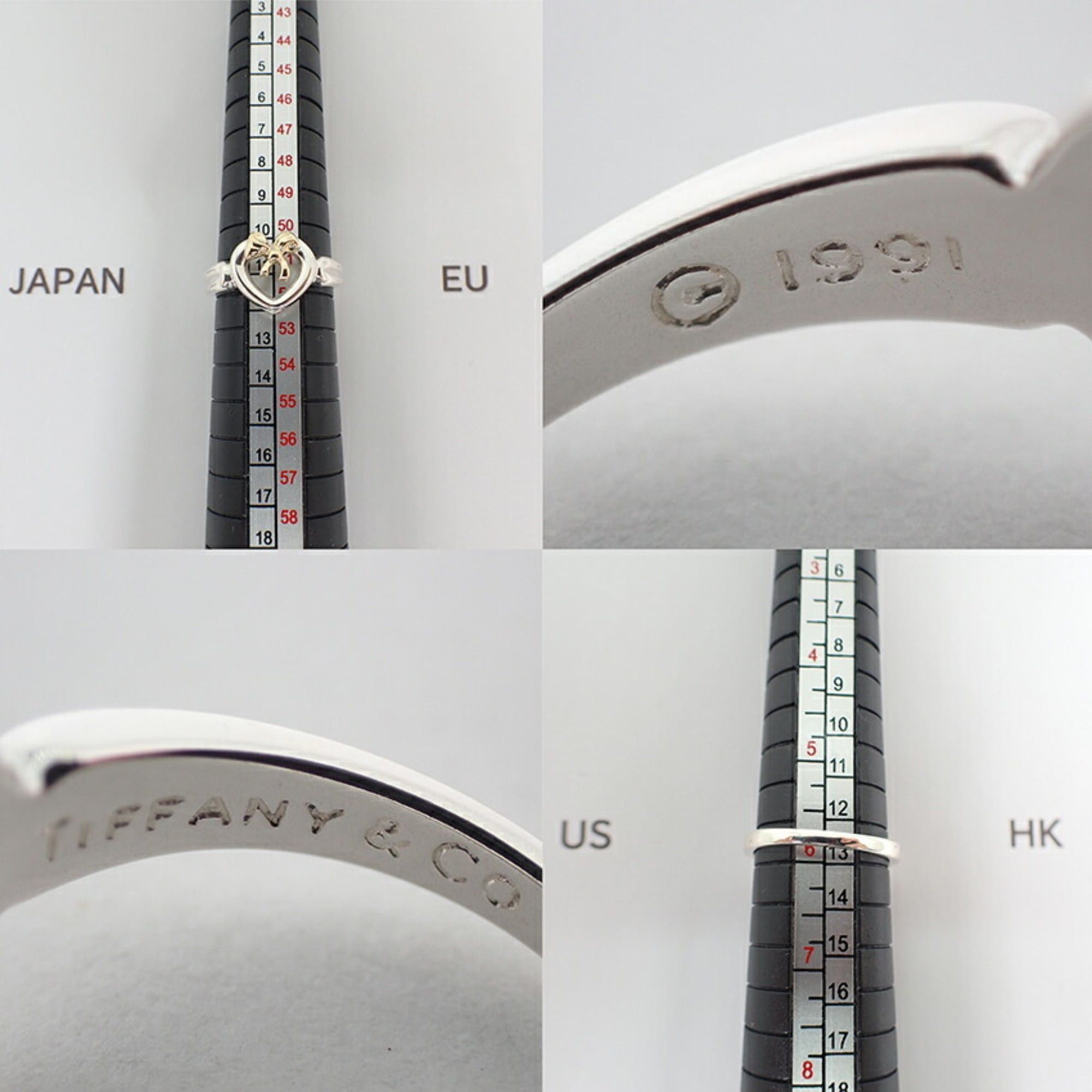 Tiffany & Co. TIFFANY & Co. 925 750 Heart Ribbon Combination Ring, Size 11.5 Size ONE SIZE - 10 Thumbnail