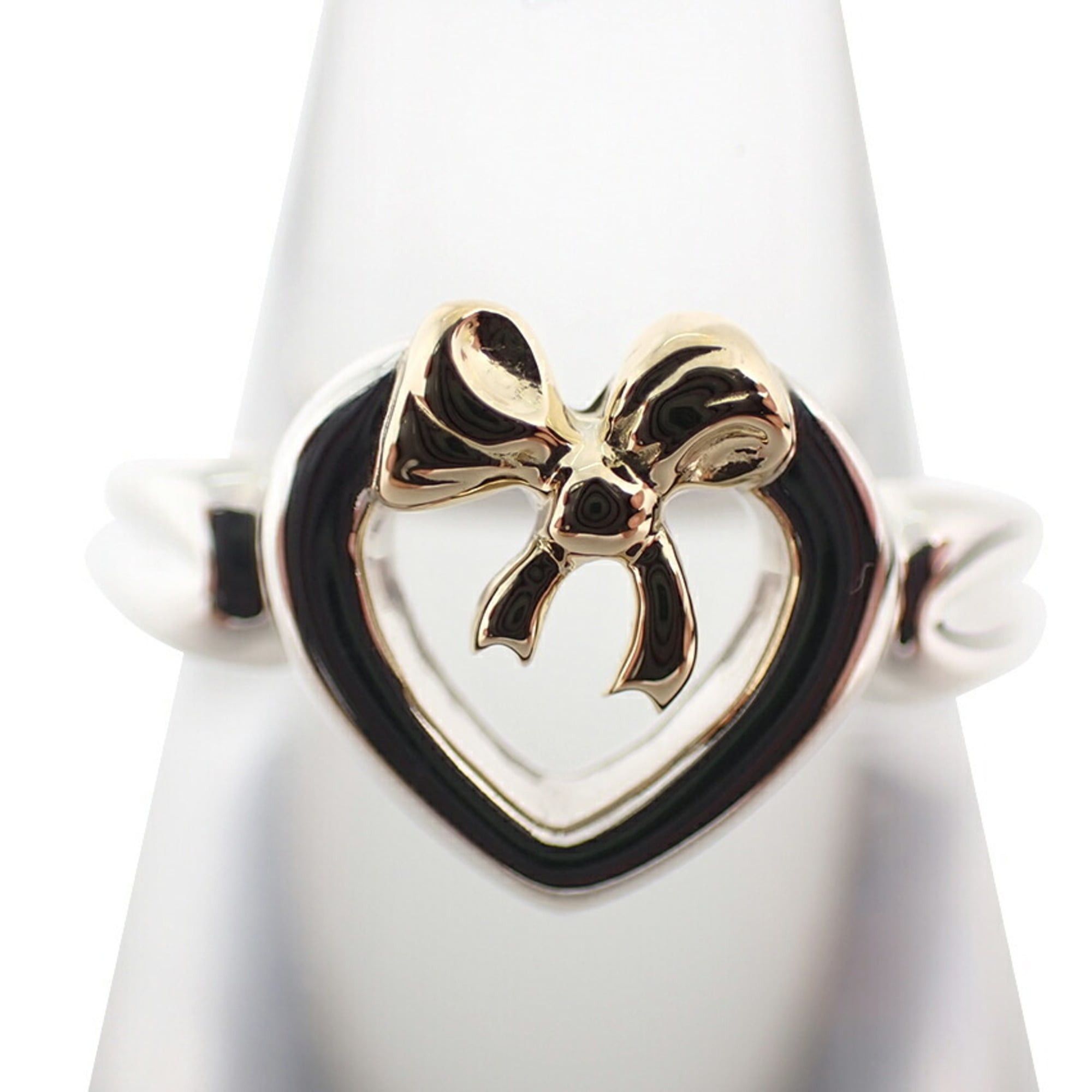 Tiffany & Co. TIFFANY & Co. 925 750 Heart Ribbon Combination Ring, Size 11.5 Size ONE SIZE - 2 Thumbnail