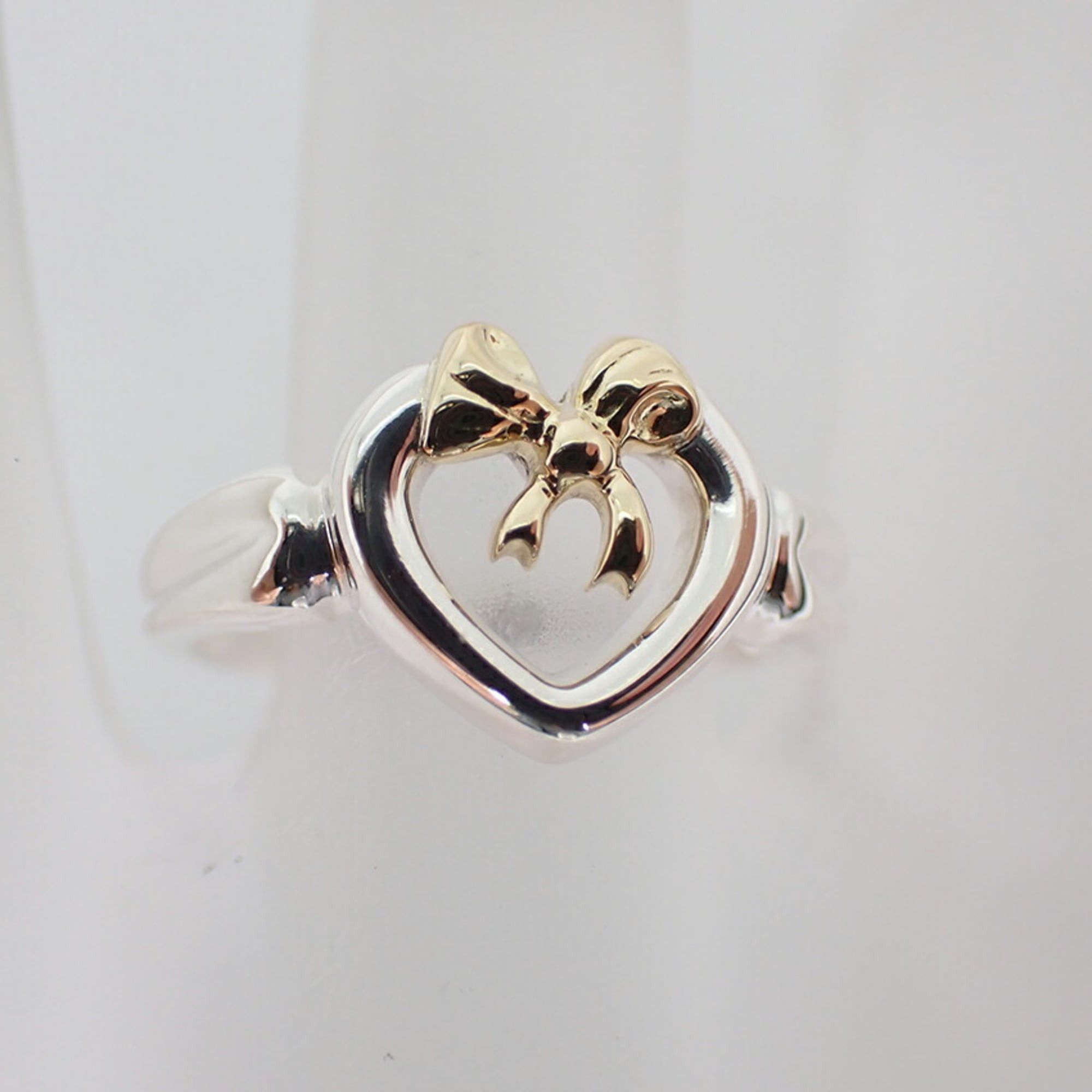 Tiffany & Co. TIFFANY & Co. 925 750 Heart Ribbon Combination Ring, Size 11.5 Size ONE SIZE - 4 Thumbnail