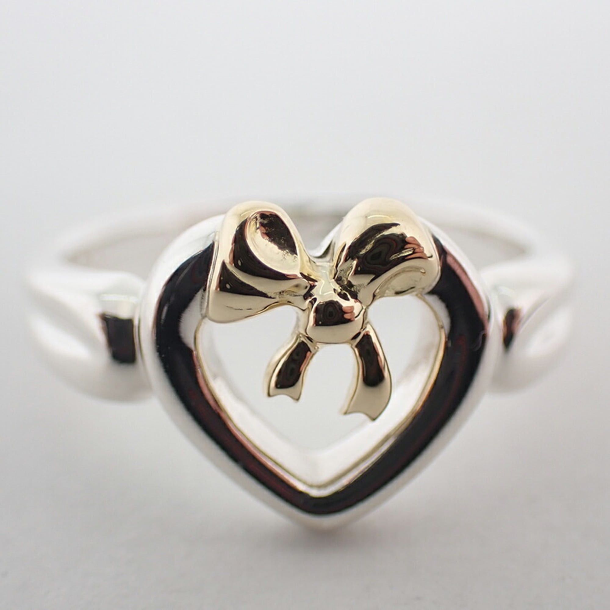 Tiffany & Co. TIFFANY & Co. 925 750 Heart Ribbon Combination Ring, Size 11.5 Size ONE SIZE - 7 Thumbnail