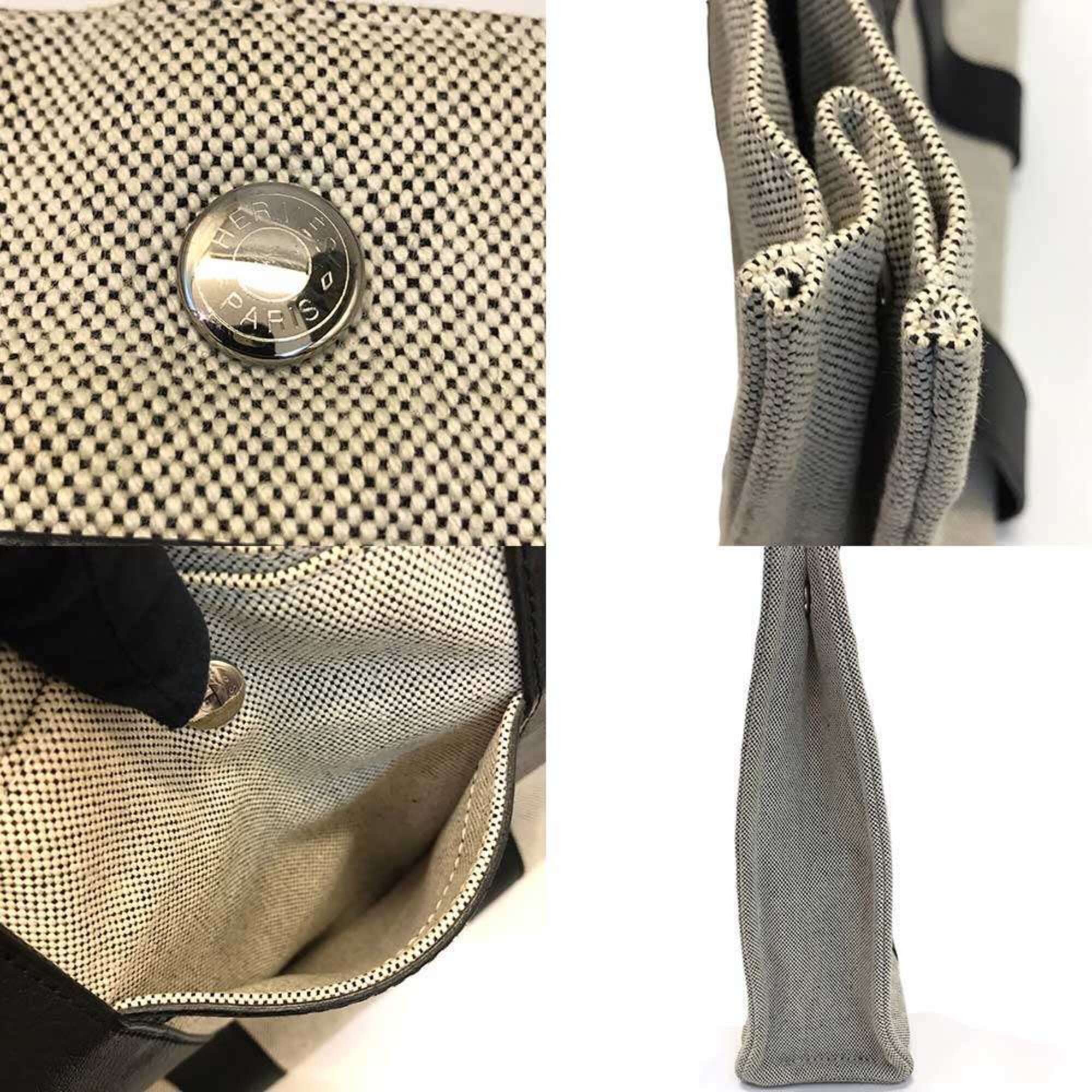 Hermes Hermes Sac Arne MM Toile Negonda Canvas Leather Handbag HERMES Size ONE SIZE - 5 Thumbnail