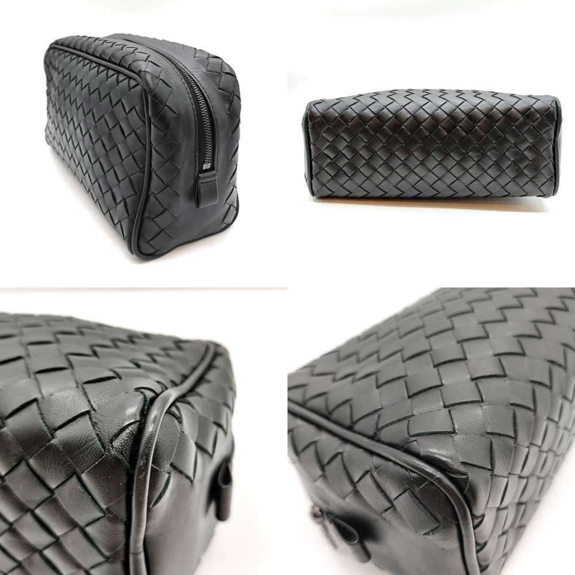 Bottega Veneta Bottega Veneta Intrecciato Pouch Clutch Second Bag Sub Black Leather Men's Women's BOTTEGA VENETA Size ONE SIZE - 3 Thumbnail