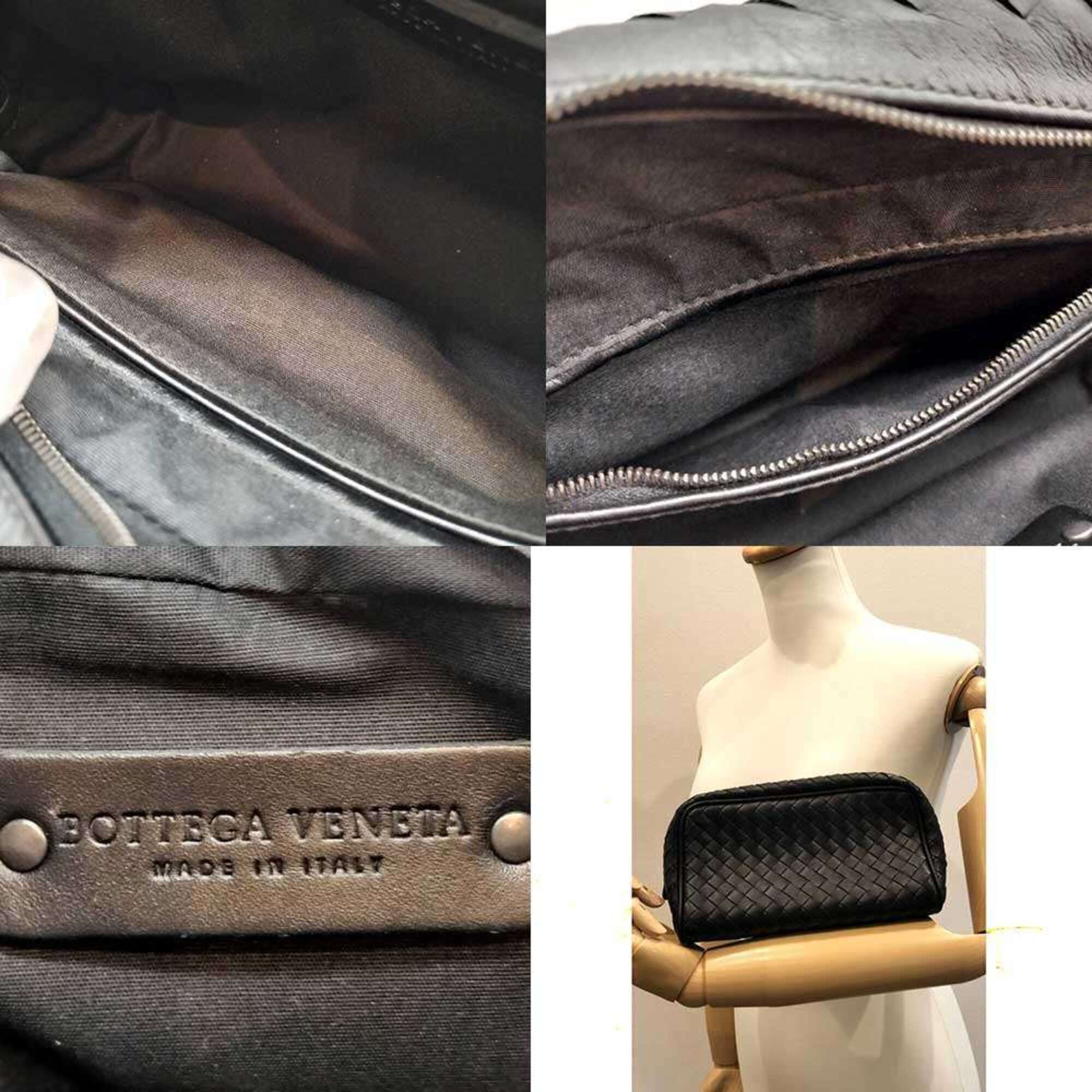 Bottega Veneta Bottega Veneta Intrecciato Pouch Clutch Second Bag Sub Black Leather Men's Women's BOTTEGA VENETA Size ONE SIZE - 5 Thumbnail