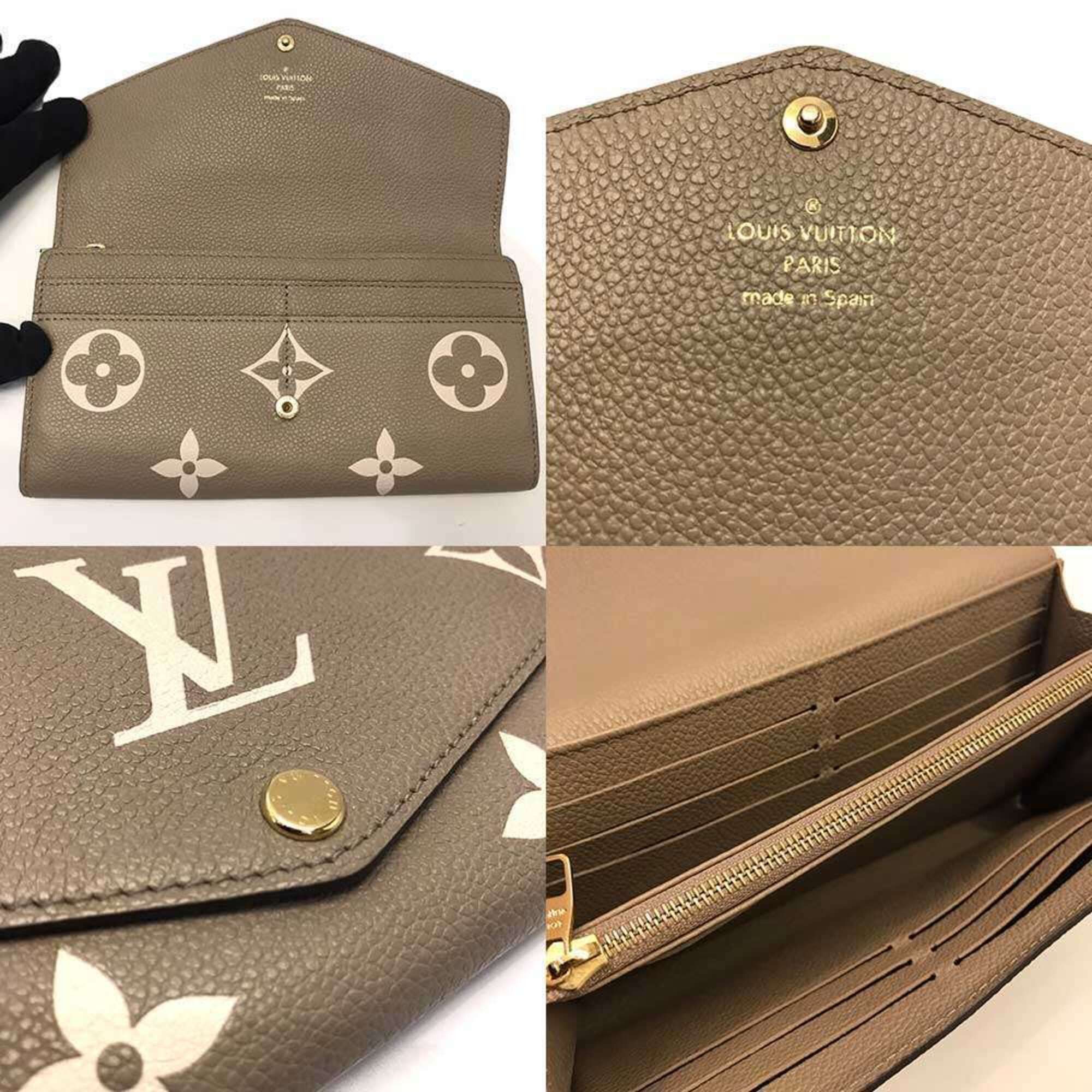 Louis Vuitton Louis Vuitton Portefeuille Sarah NM Bicolor Monogram Empreinte Tourterelle Crème Long Wallet M81049 LOUIS VUITTON Size ONE SIZE - 5 Thumbnail