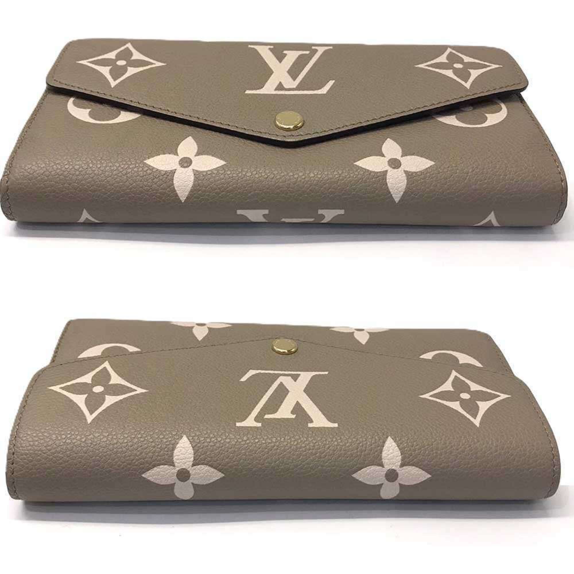 Louis Vuitton Louis Vuitton Portefeuille Sarah NM Bicolor Monogram Empreinte Tourterelle Crème Long Wallet M81049 LOUIS VUITTON Size ONE SIZE - 4 Thumbnail