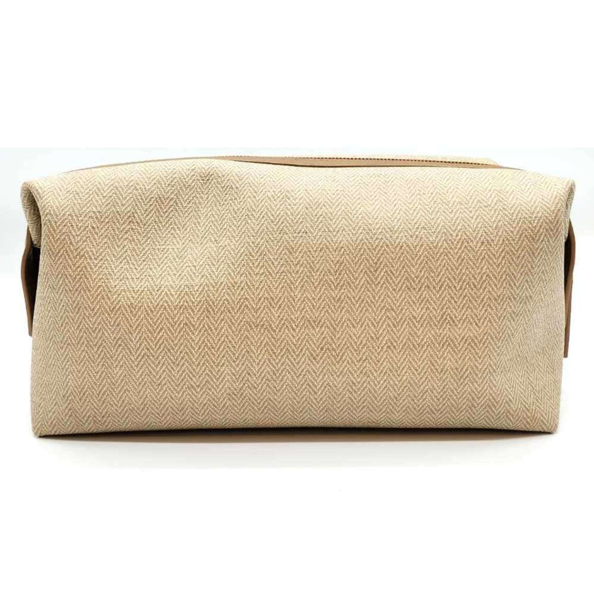 Bvlgari BVLGARI Collezione Clutch Second Bag Pouch Beige PVC x Leather 32068 Women's Size ONE SIZE - 2 Thumbnail