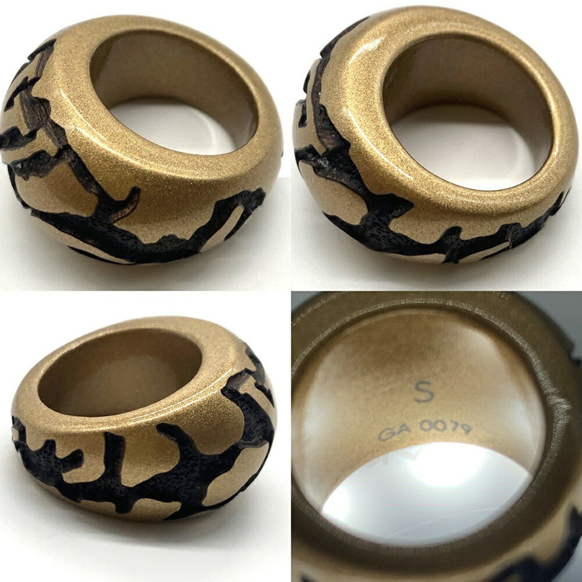 Louis Vuitton Louis Vuitton Bague Leo Monogram Wood Ring Gold M67189 Size S LOUIS VUITTON Size ONE SIZE - 3 Thumbnail