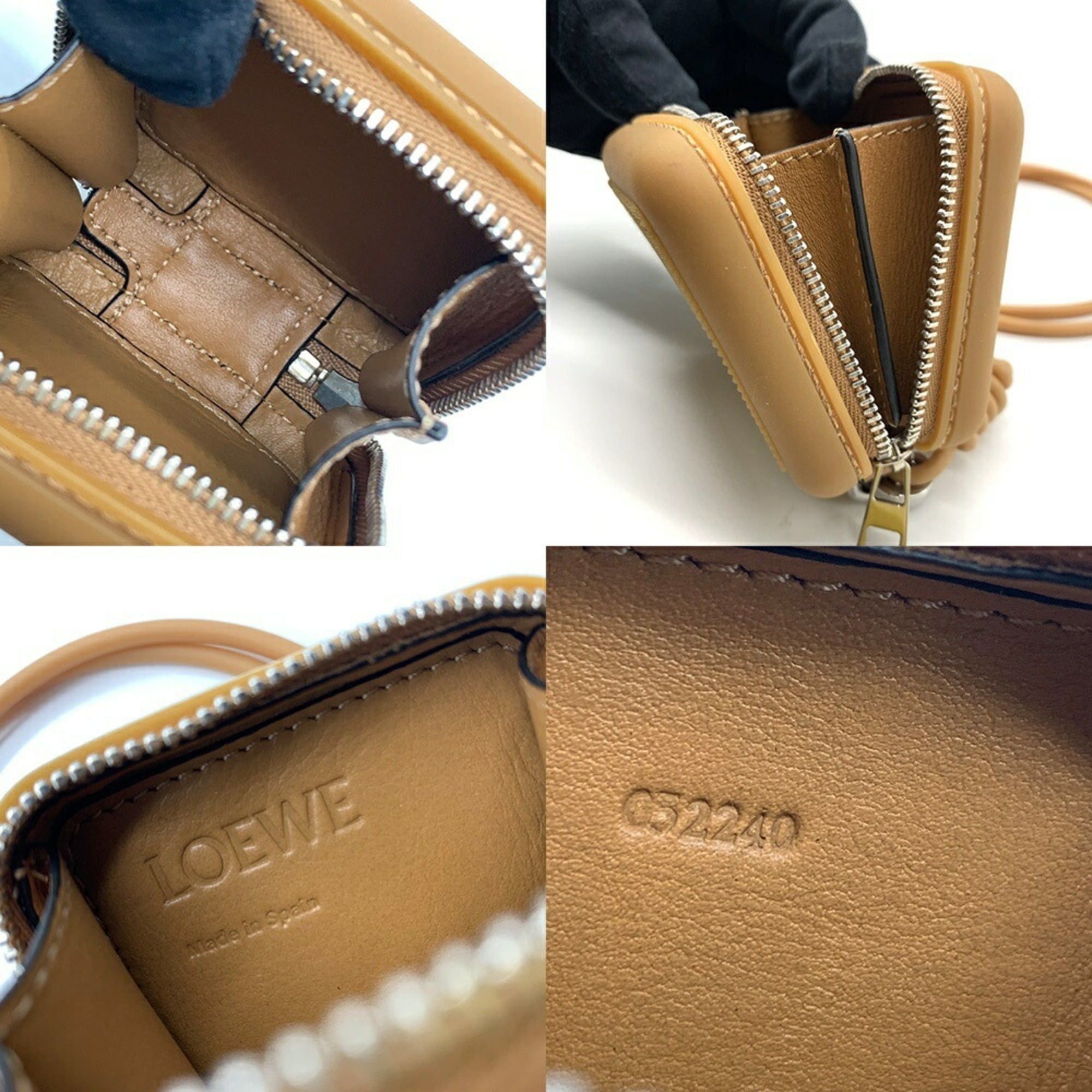 Loewe Loewe Anagram Rubber Coin Case Wallet Brown LOEWE Size ONE SIZE - 5 Thumbnail