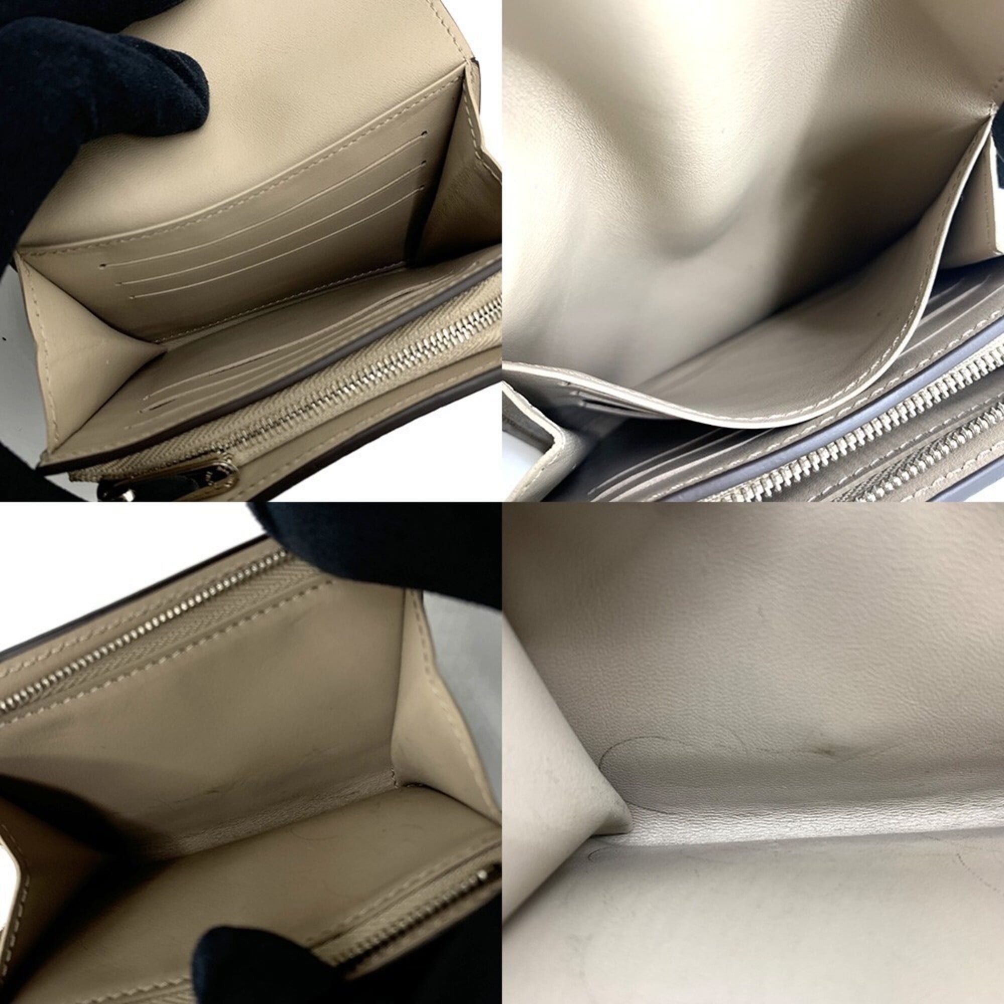 Louis Vuitton Louis Vuitton Bi-fold Wallet Portefeuille Iris Compact Mahina M62542 Beige Women's LOUIS VUITTON Size ONE SIZE - 6 Thumbnail