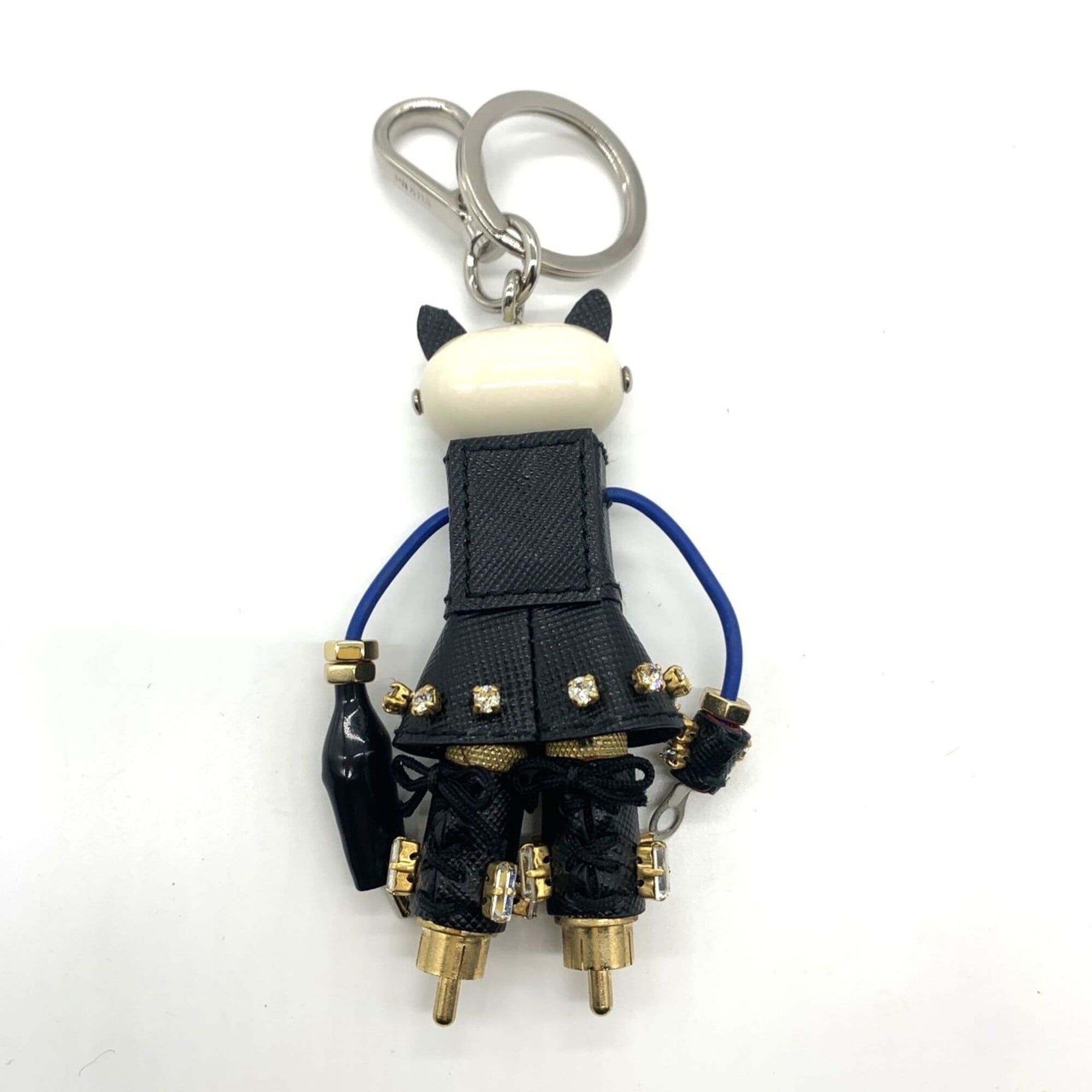 Prada Prada Robot Cat Charm Keychain White x Black Triangle 1TR018 PRADA Size ONE SIZE - 2 Thumbnail