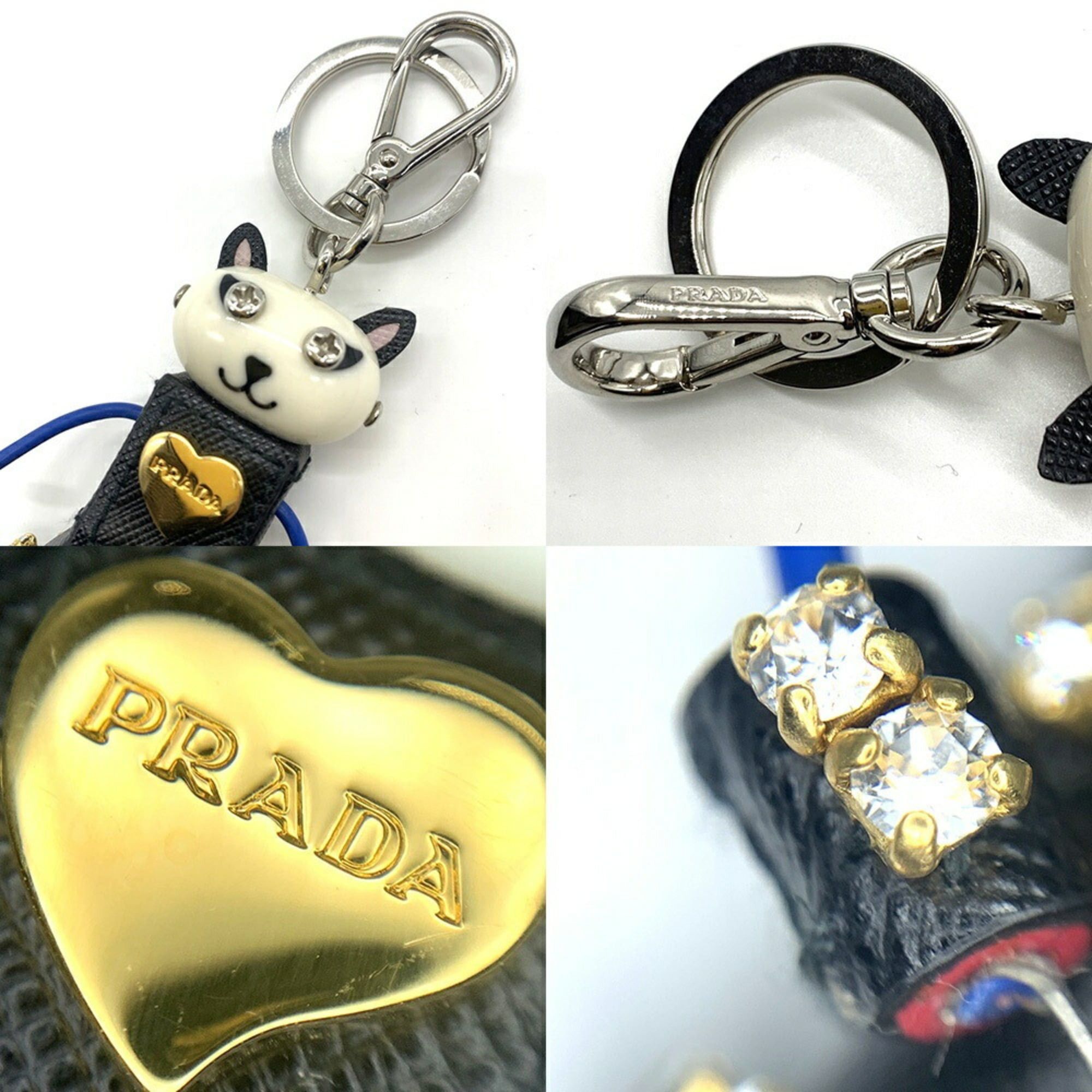 Prada Prada Robot Cat Charm Keychain White x Black Triangle 1TR018 PRADA Size ONE SIZE - 4 Thumbnail