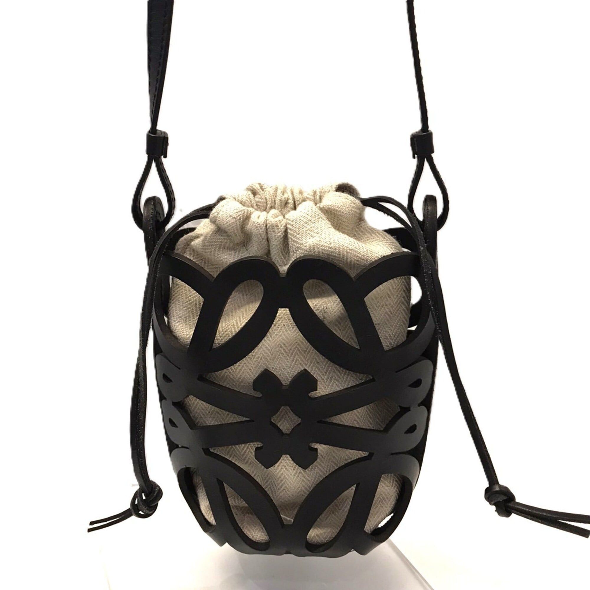 Loewe Loewe Anagram Cut-Out Pocket Shoulder Bag, Black Calf Leather Mini Pouch C922Y62X02 LOEWE Size ONE SIZE - 2 Thumbnail
