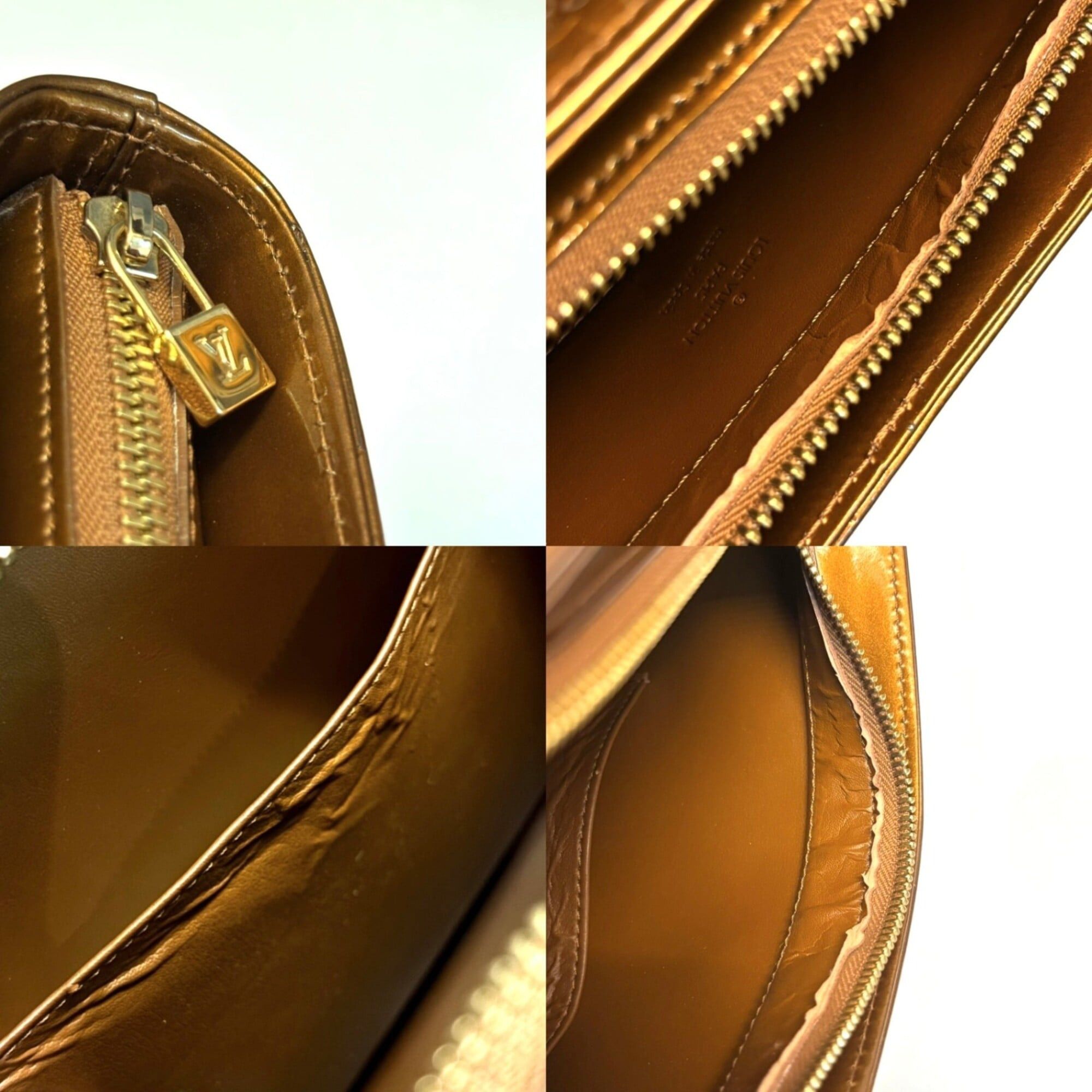 Louis Vuitton Louis Vuitton Houston Handbag, Monogram Vernis Brown Gold Patent Leather M91122 LOUIS VUITTON Size ONE SIZE - 8 Thumbnail