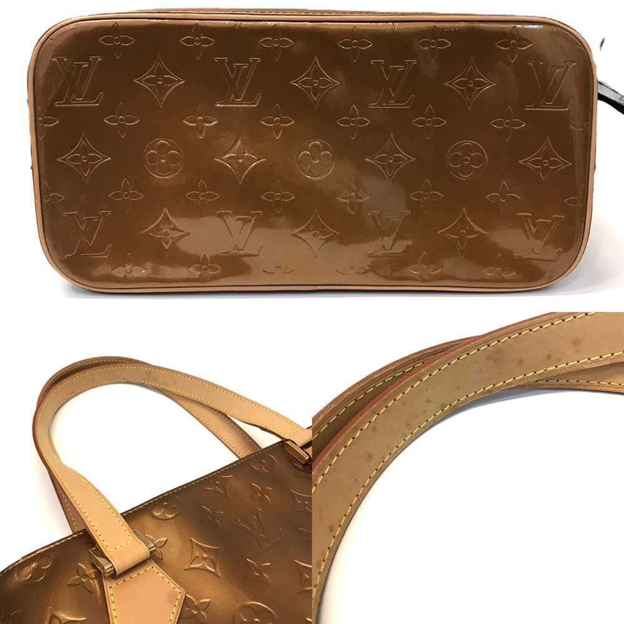 Louis Vuitton Louis Vuitton Houston Handbag, Monogram Vernis Brown Gold Patent Leather M91122 LOUIS VUITTON Size ONE SIZE - 4 Thumbnail