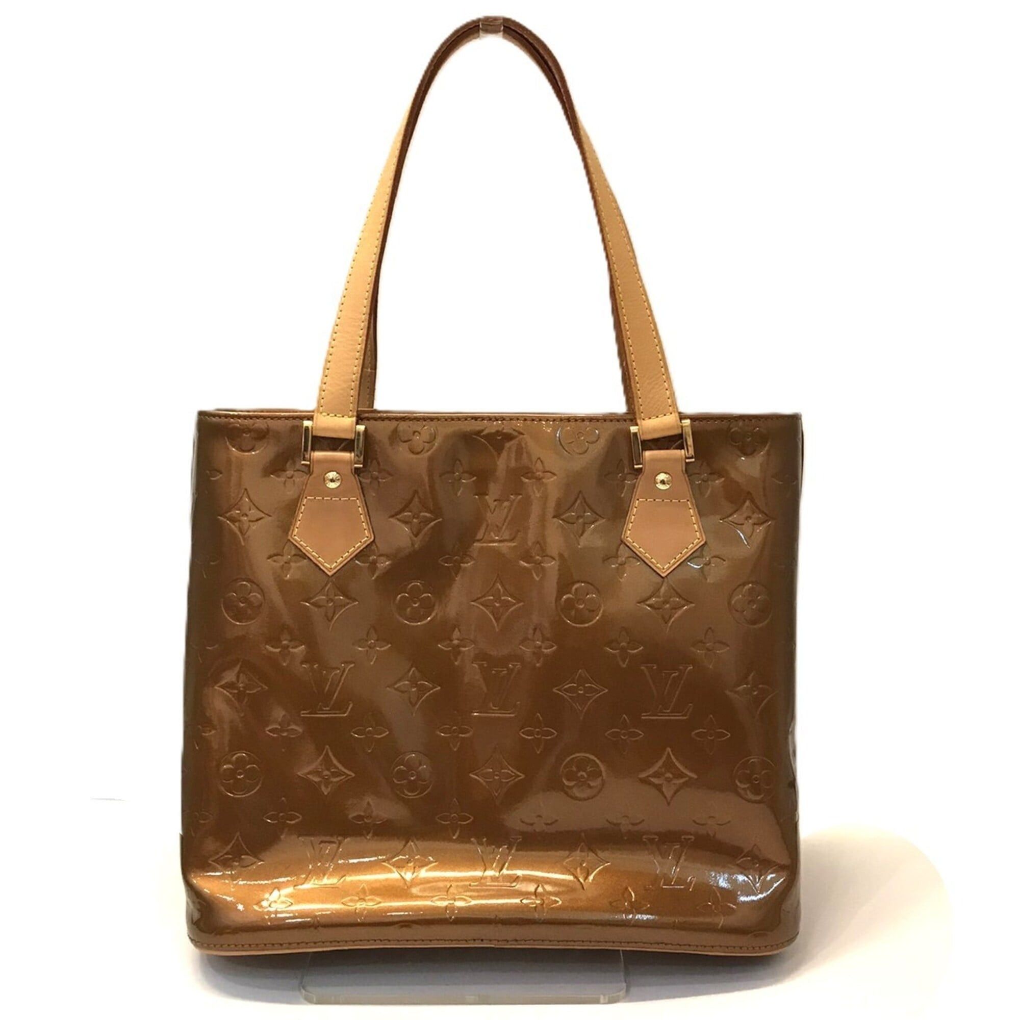Louis Vuitton Louis Vuitton Houston Handbag, Monogram Vernis Brown Gold Patent Leather M91122 LOUIS VUITTON Size ONE SIZE - 2 Thumbnail