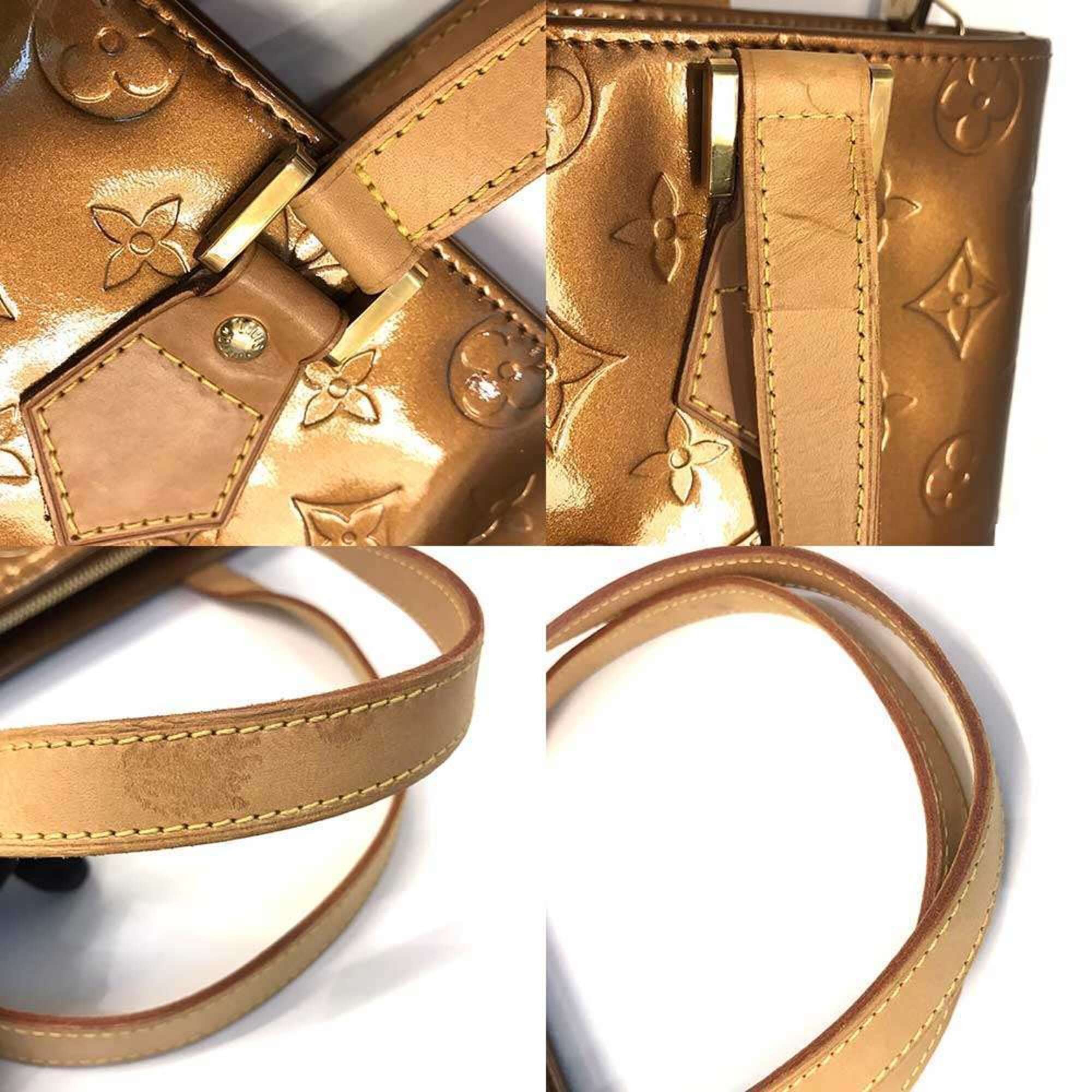 Louis Vuitton Louis Vuitton Houston Handbag, Monogram Vernis Brown Gold Patent Leather M91122 LOUIS VUITTON Size ONE SIZE - 6 Thumbnail