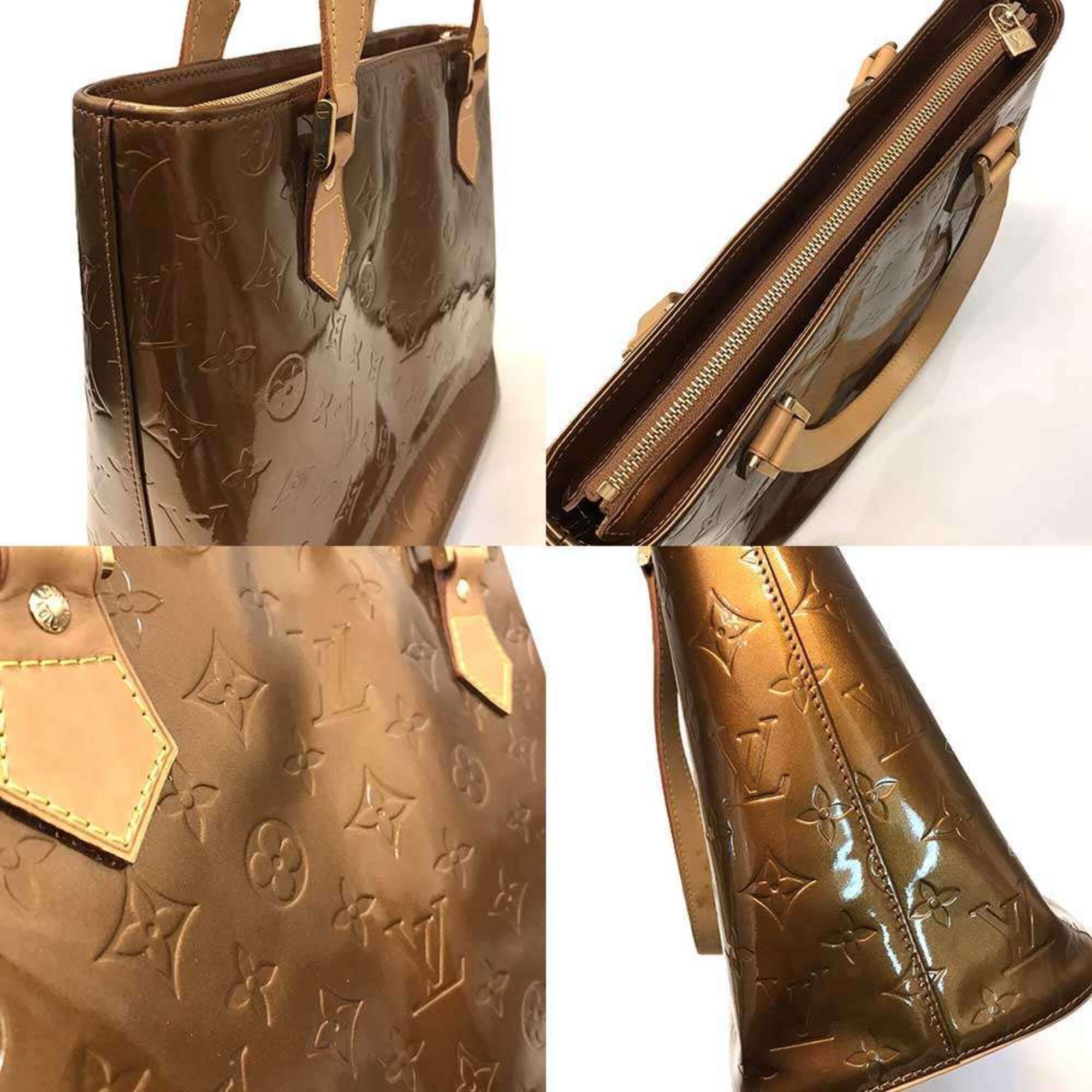 Louis Vuitton Louis Vuitton Houston Handbag, Monogram Vernis Brown Gold Patent Leather M91122 LOUIS VUITTON Size ONE SIZE - 5 Thumbnail