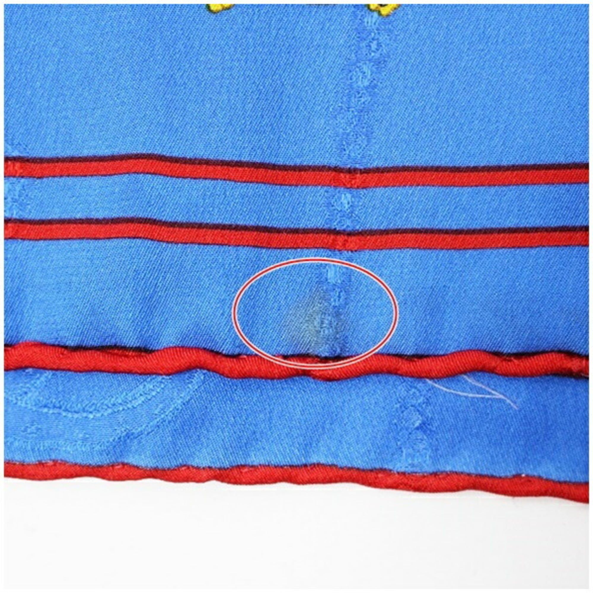 Cartier Cartier Silk Scarf Muffler, Blue Pattern, Women's Size ONE SIZE - 7 Thumbnail
