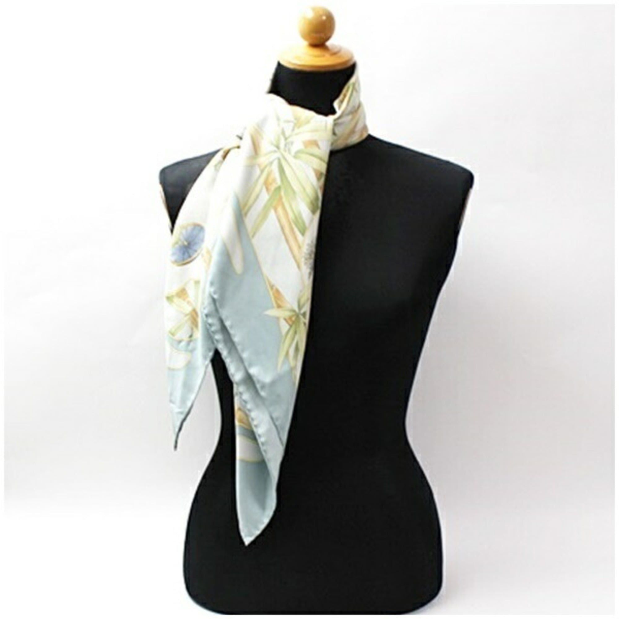Salvatore Ferragamo Salvatore Ferragamo Silk Scarf/Muffler, Light Gray x Multicolor, Ferragamo, Women's Size ONE SIZE - 4 Thumbnail