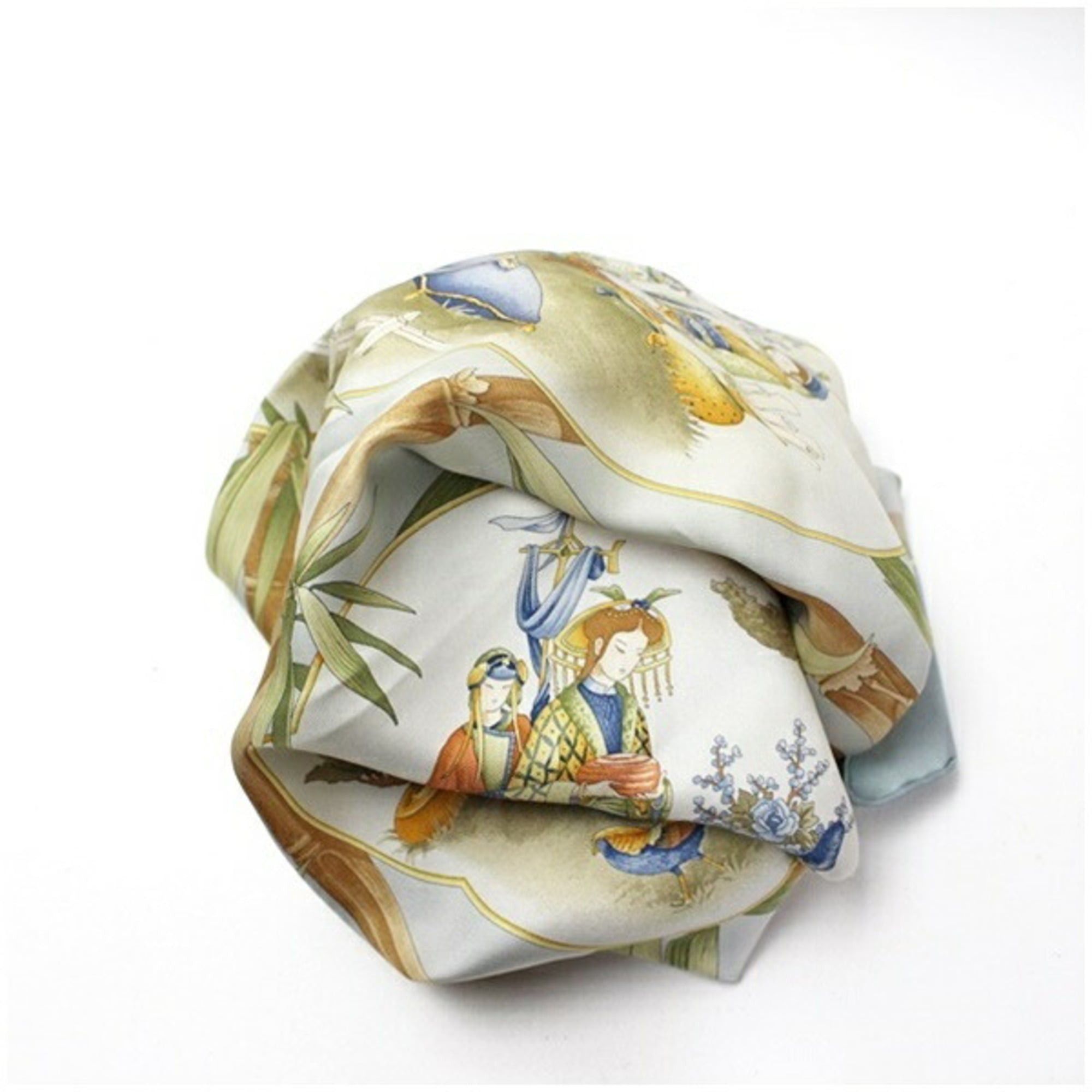 Salvatore Ferragamo Salvatore Ferragamo Silk Scarf/Muffler, Light Gray x Multicolor, Ferragamo, Women's Size ONE SIZE - 8 Thumbnail