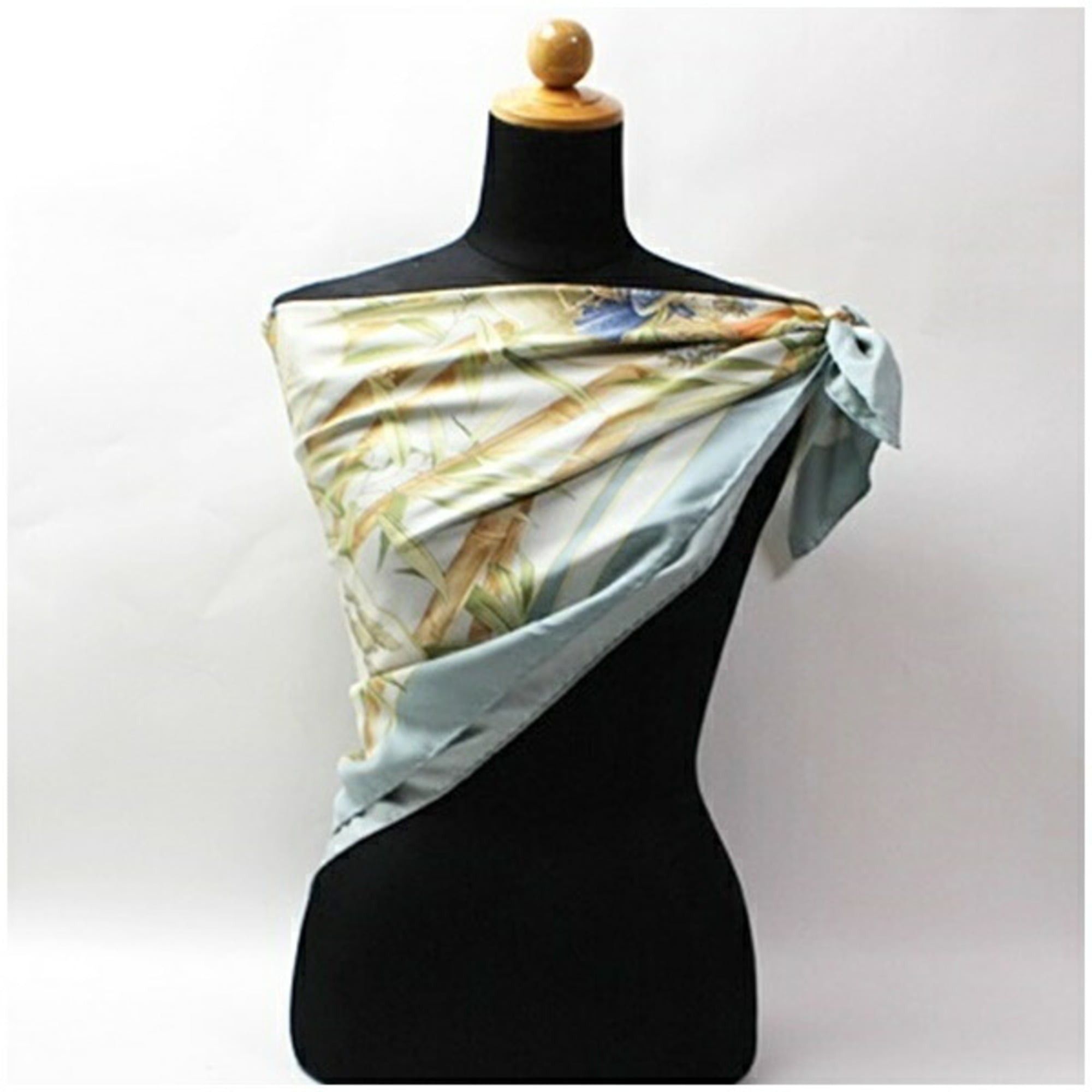 Salvatore Ferragamo Salvatore Ferragamo Silk Scarf/Muffler, Light Gray x Multicolor, Ferragamo, Women's Size ONE SIZE - 3 Thumbnail