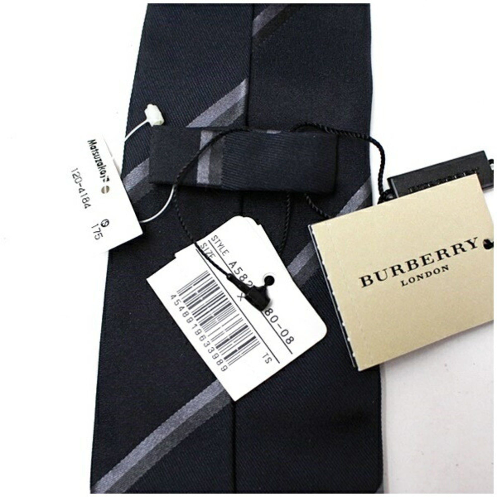 Burberry Burberry silk tie, unused, striped, BURBERRY, men's. Size ONE SIZE - 4 Thumbnail