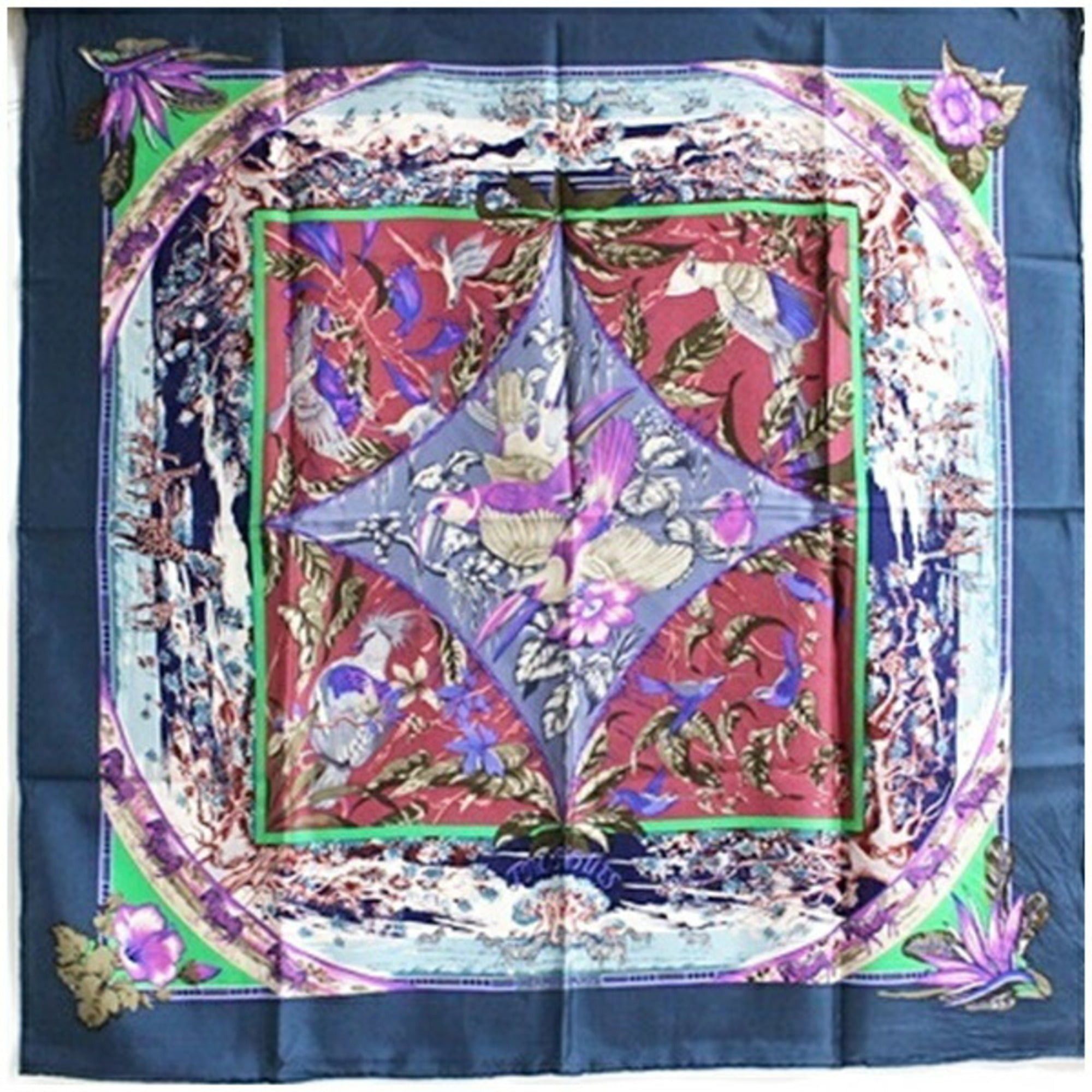 Hermes Hermes Silk Scarf Muffler Carre 90 TROPIQUES Tropical HERMES Women's Size ONE SIZE - 2 Thumbnail