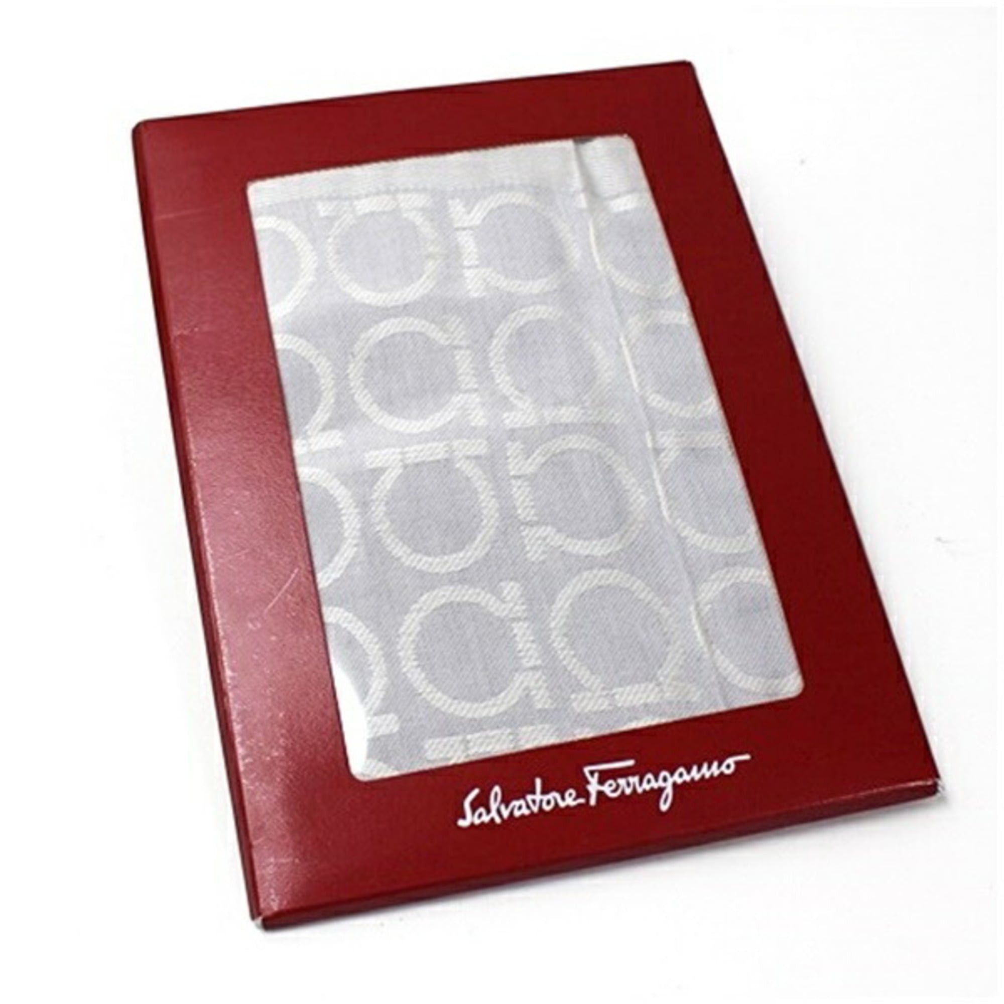 Salvatore Ferragamo Salvatore Ferragamo Unused Wool Silk Rectangular Stole/Scarf, Light Gray, Gancini Design, Women's Size ONE SIZE - 8 Thumbnail