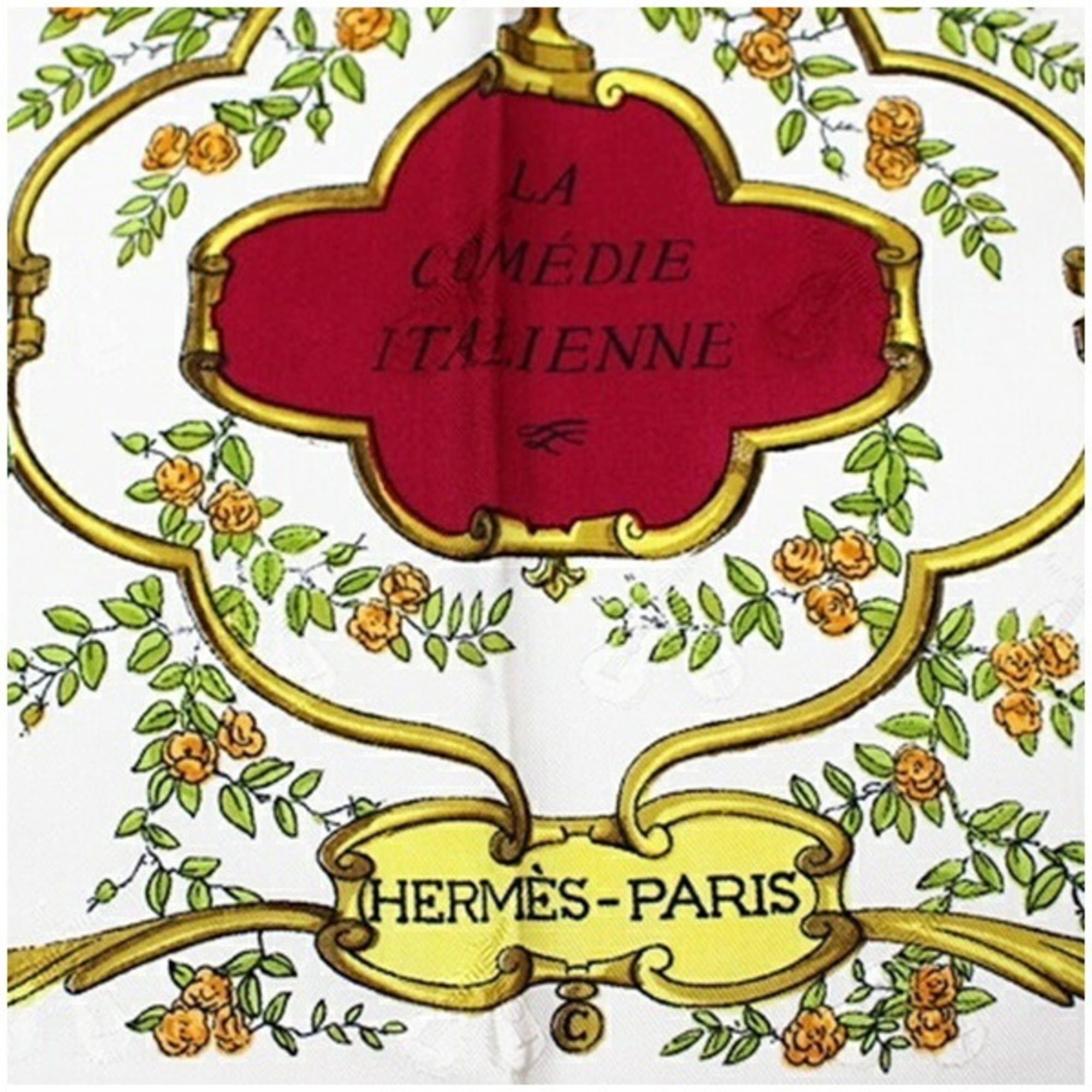 Hermes Hermes scarf/muffler, Carre 90, LA COMEDIE ITALIENNE (Italian Comedy), for women. Size ONE SIZE - 5 Thumbnail