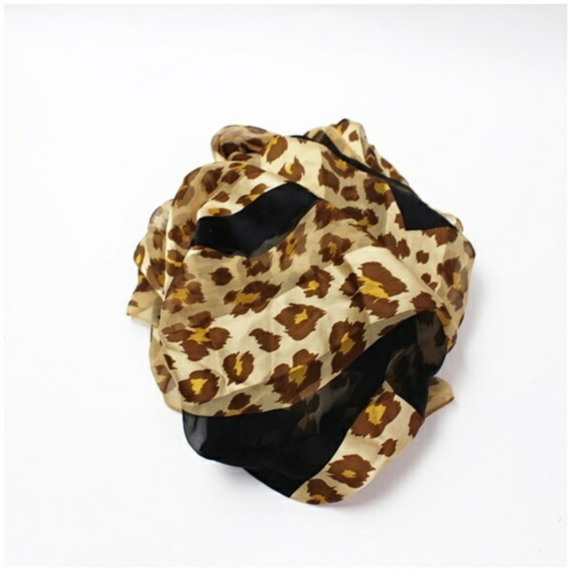 Yves Saint Laurent Yves Saint Laurent rectangular scarf, black and beige, leopard print, YVES SAINT LAURENT, women's. Size ONE SIZE - 5 Thumbnail