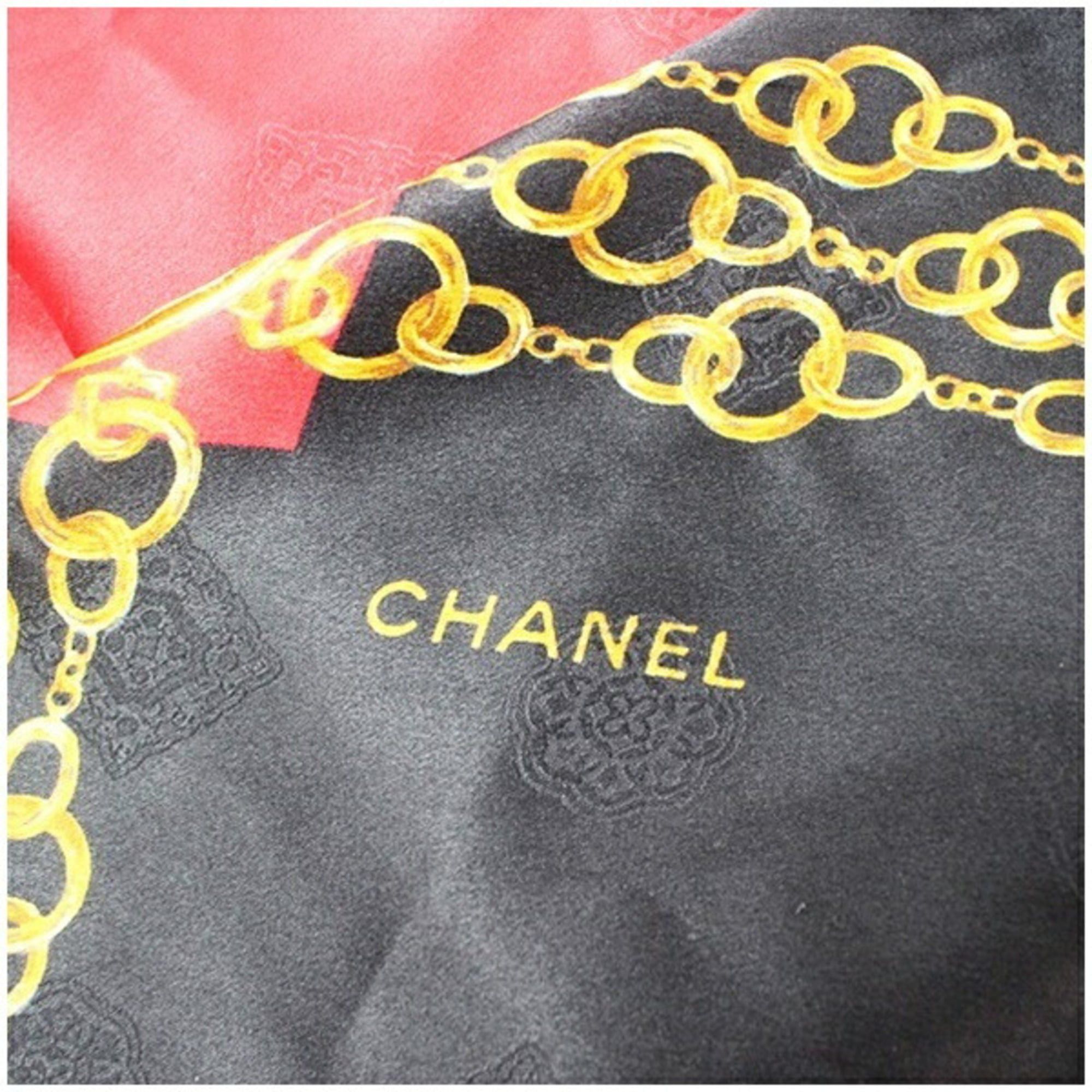 Chanel Chanel scarf muffler, red x black, CHANEL, women's. Size ONE SIZE - 5 Thumbnail