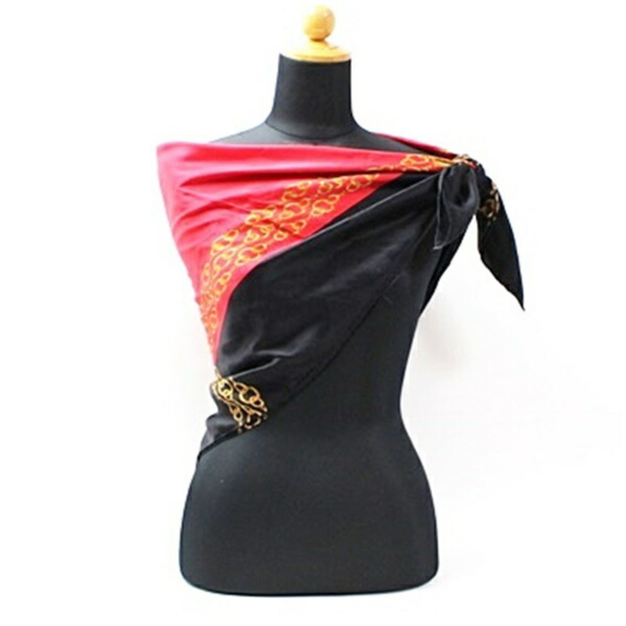 Chanel Chanel scarf muffler, red x black, CHANEL, women's. Size ONE SIZE - 3 Thumbnail