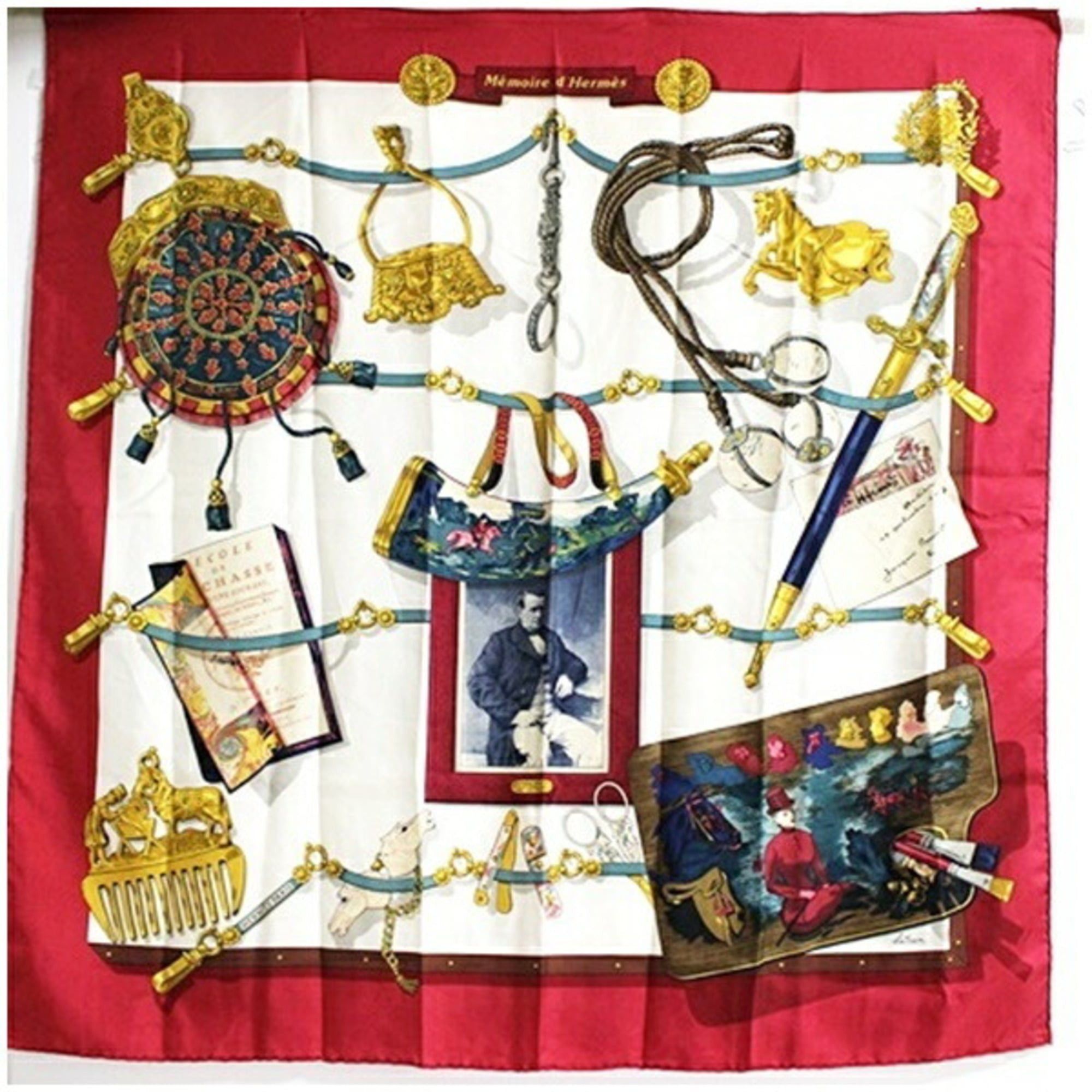 Hermes Hermes Silk Scarf Muffler Carre 90 Memorie d' (Memories of Hermes) HERMES Women's Size ONE SIZE - 2 Thumbnail