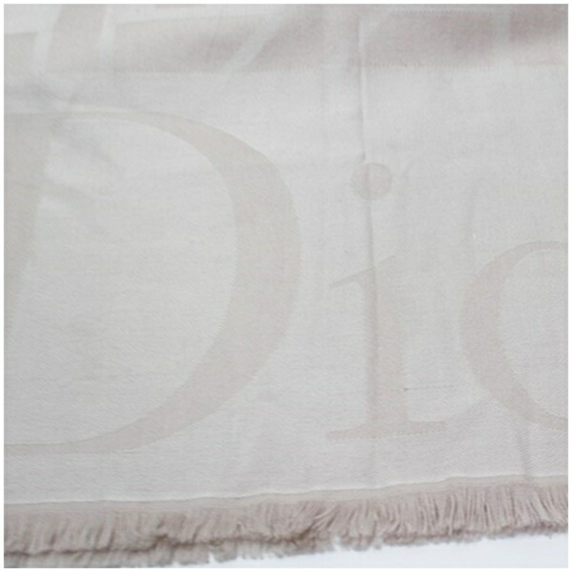 Dior Christian Dior Large Rectangular Stole/Scarf, Beige, Women's Size ONE SIZE - 7 Thumbnail