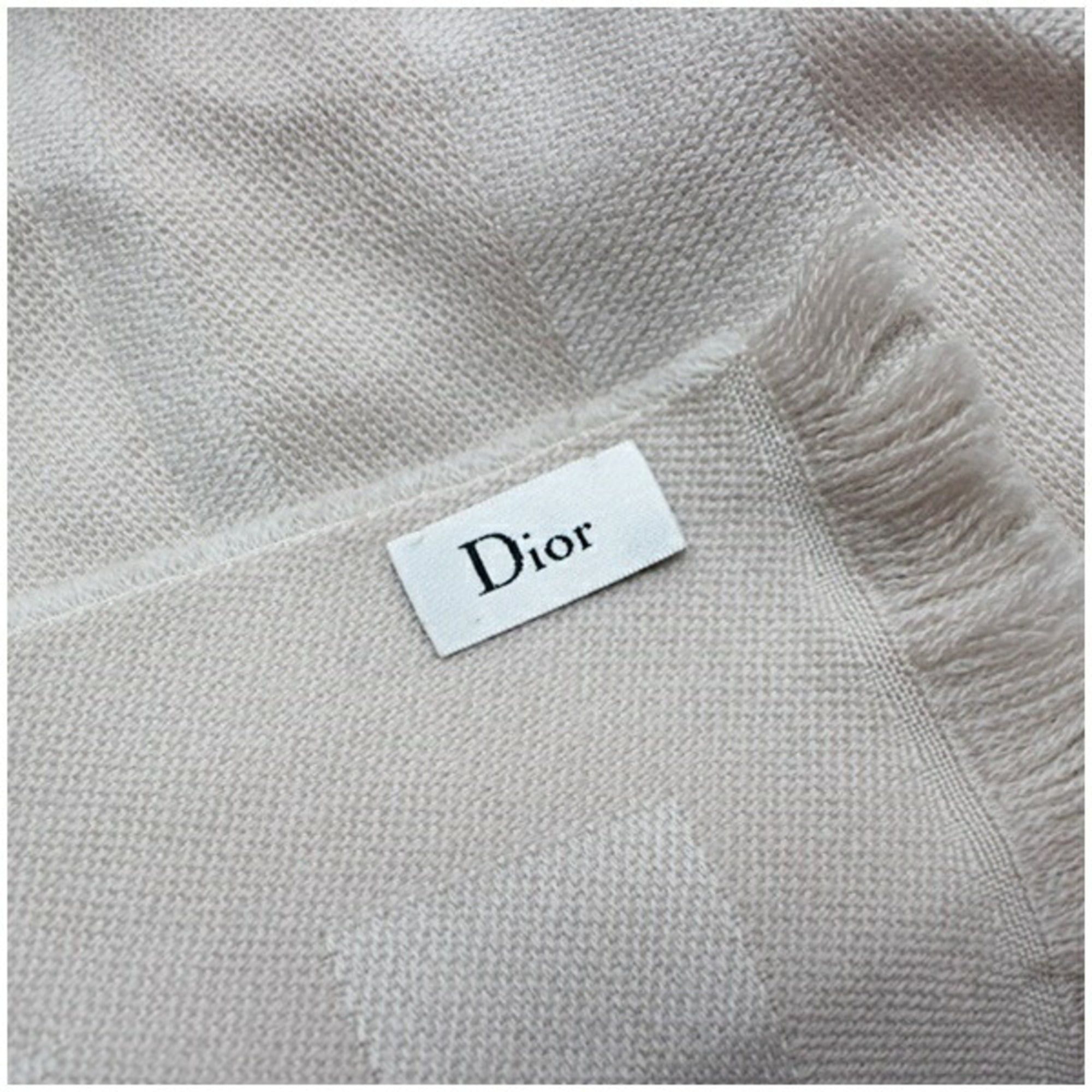 Dior Christian Dior Large Rectangular Stole/Scarf, Beige, Women's Size ONE SIZE - 5 Thumbnail