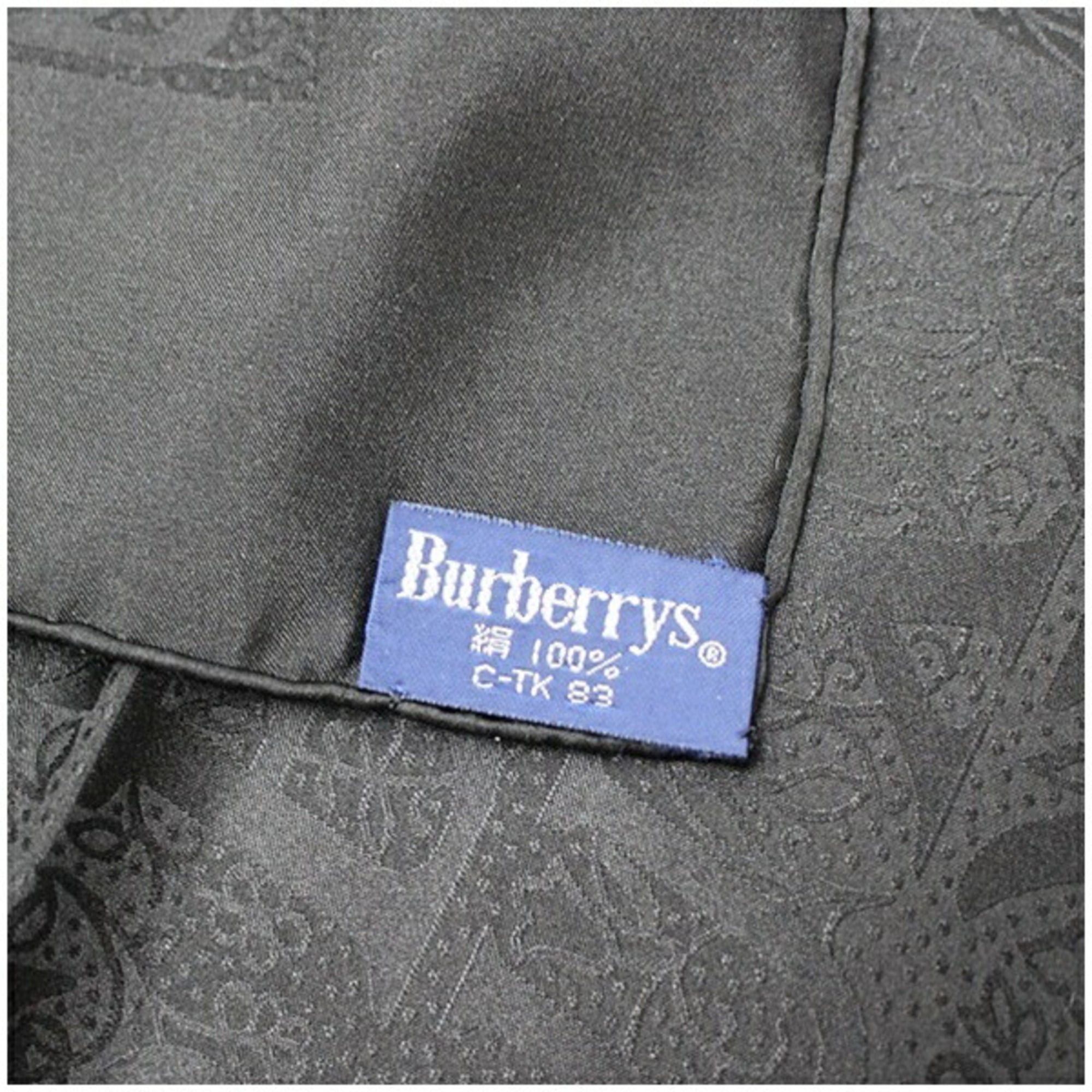 Burberry Burberry Silk Scarf Muffler Black Burberrys Women's Size ONE SIZE - 5 Thumbnail