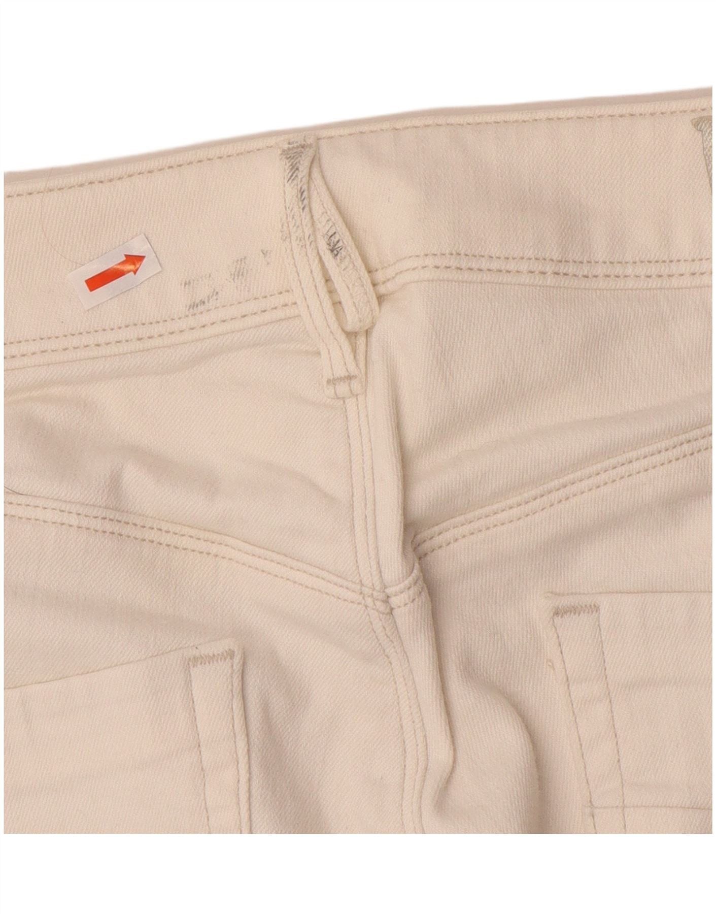 Diesel Womens Thanaz Slim Casual Trousers W31 L31 White Cotton Size 22" - 3 Thumbnail