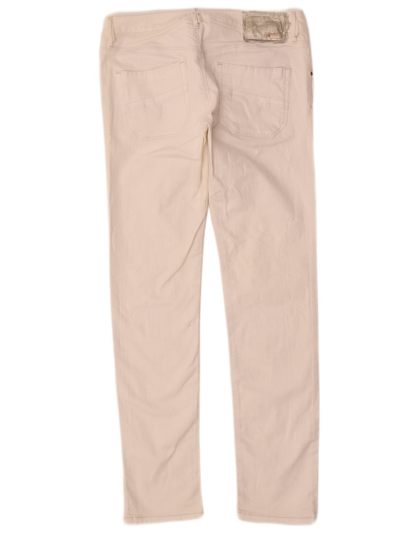 Diesel Womens Thanaz Slim Casual Trousers W31 L31 White Cotton Size 22" - 2 Thumbnail
