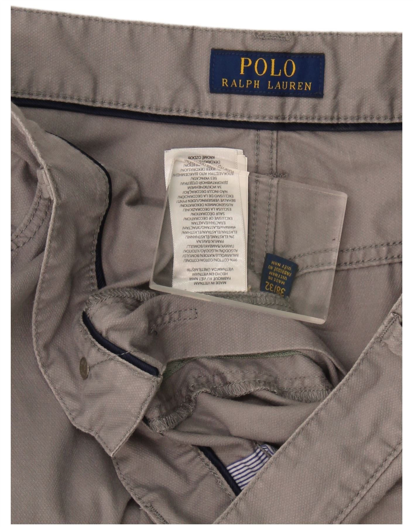 Polo Ralph Lauren Mens Straight Casual Trousers W38 L32 Grey Cotton Size US 38 / EU 54 - 4 Thumbnail