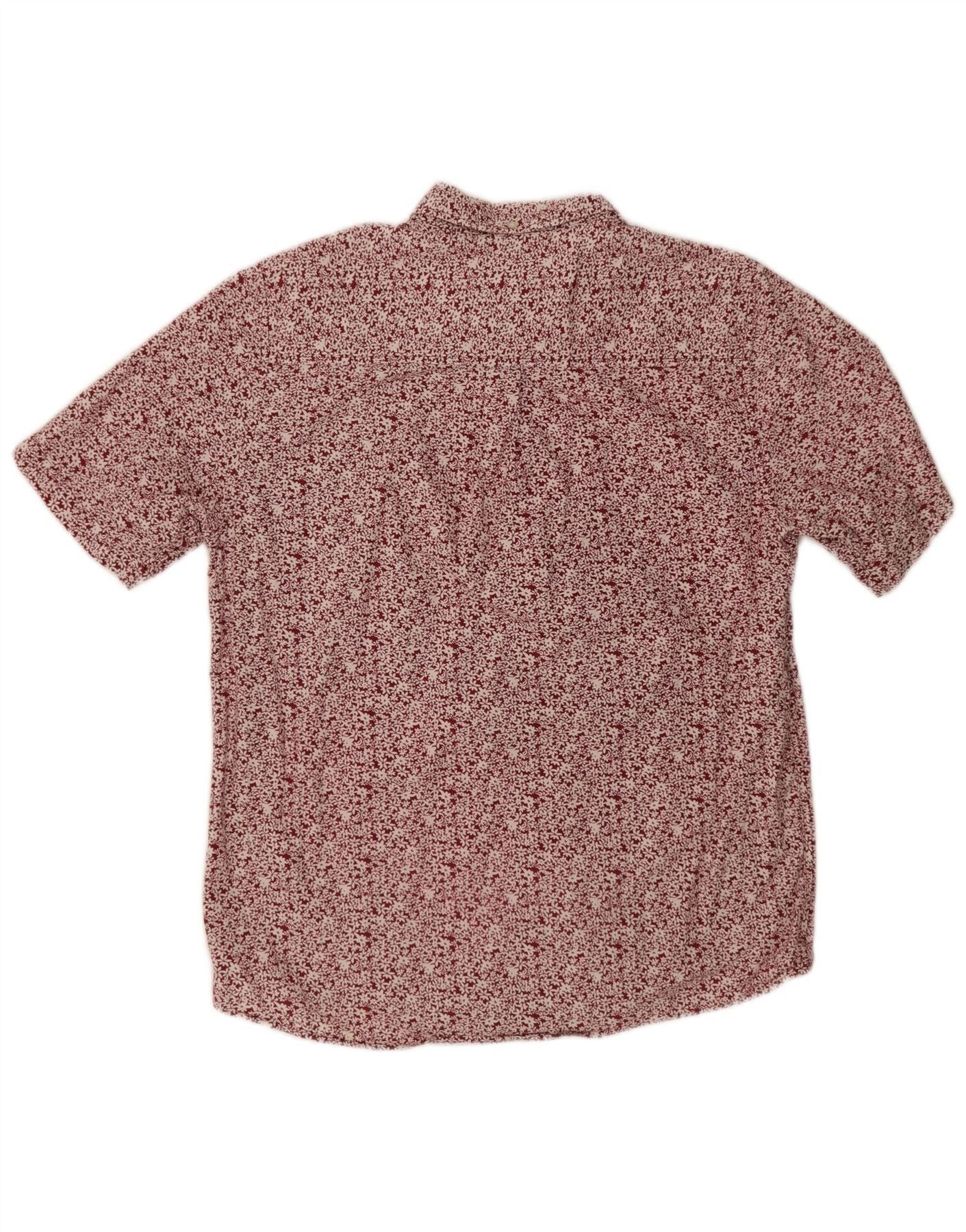 Carhartt Mens Short Sleeve Shirt Small Burgundy Floral Cotton Size US M / EU 48-50 / 2 - 2 Thumbnail