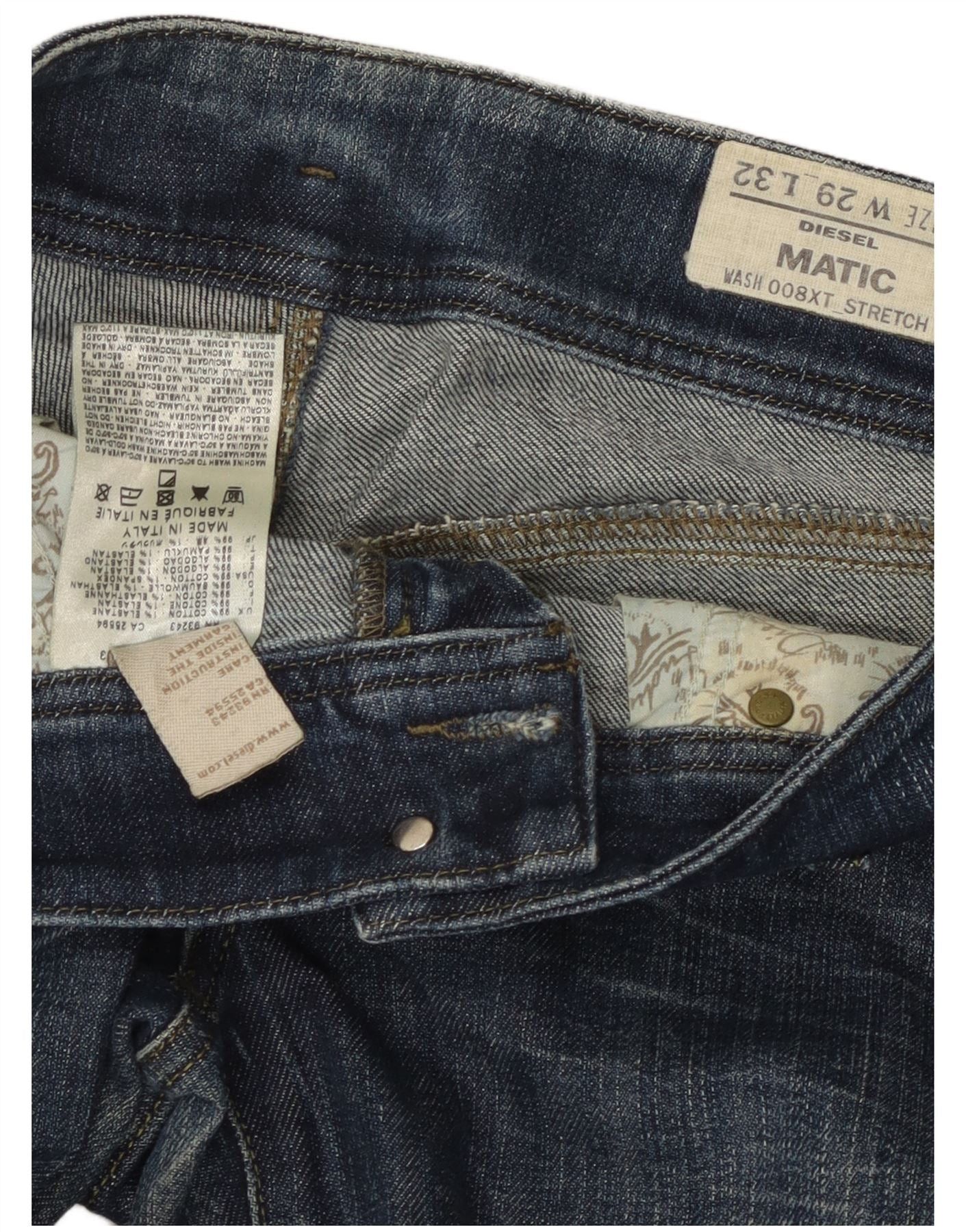 Diesel Womens Matic Low Waist Slim Jeans W29 L32 Blue Cotton Size 42" / US 20 - 3 Thumbnail