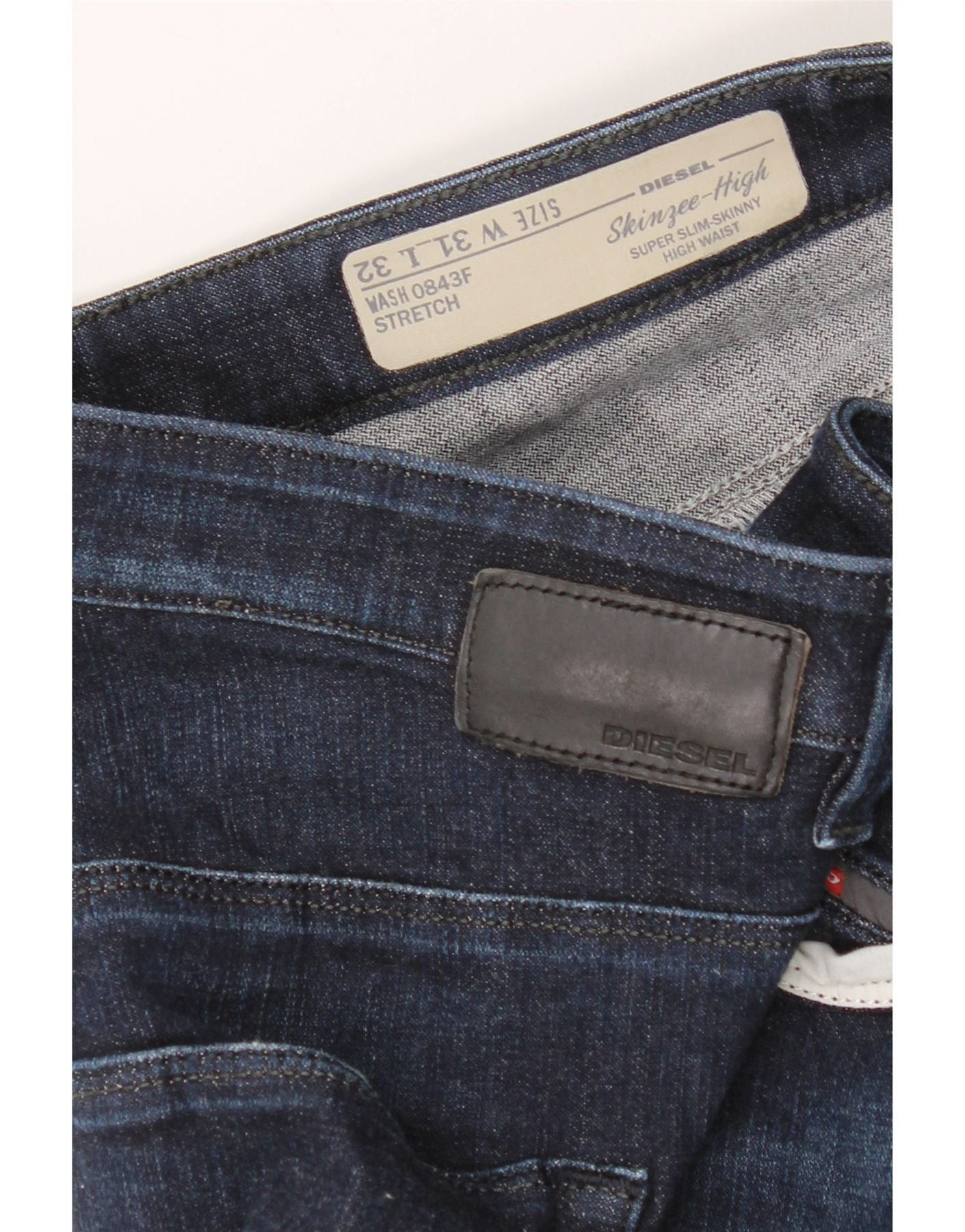 Diesel Womens Skinzee-high High Waist Super Slim Skinny Jeans W31 L Size 31" - 3 Thumbnail