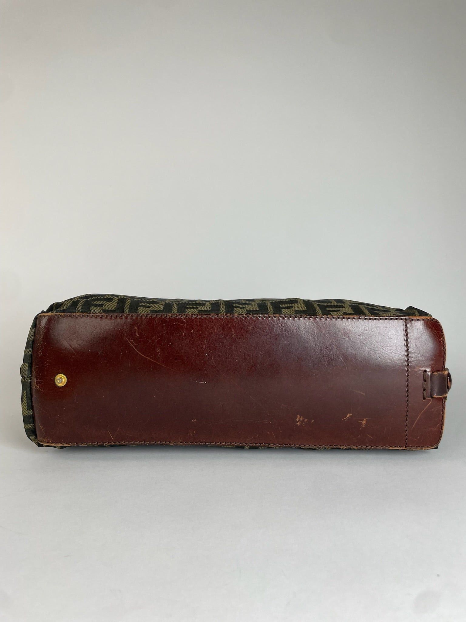 Fendi Vintage FF Monogram Canvas Leather Handbag Khaki Brown Size ONE SIZE - 6 Thumbnail