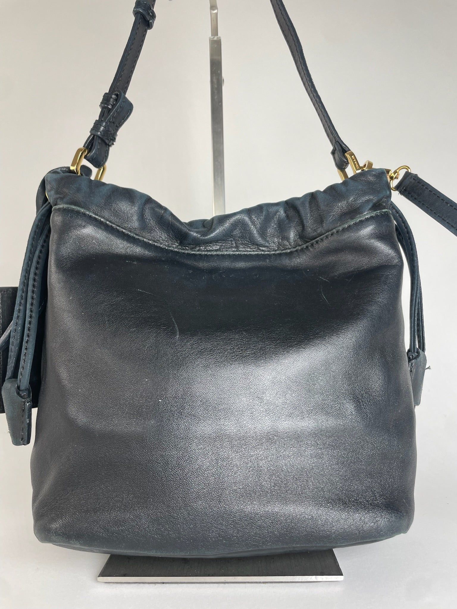 Etro Vintage 2Way Leather Handbag Black Size ONE SIZE - 13 Thumbnail