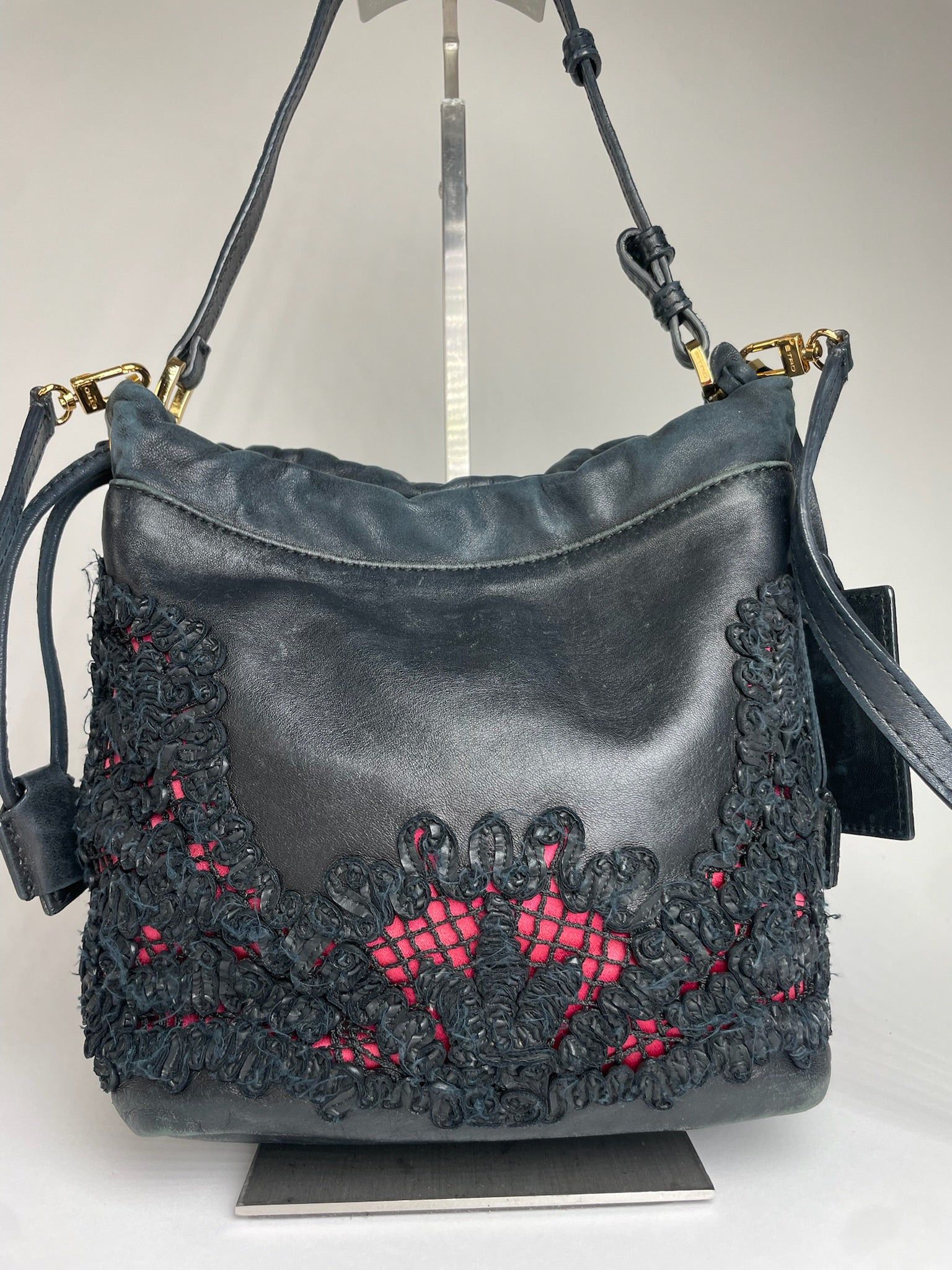 Etro Vintage 2Way Leather Handbag Black Size ONE SIZE - 11 Thumbnail