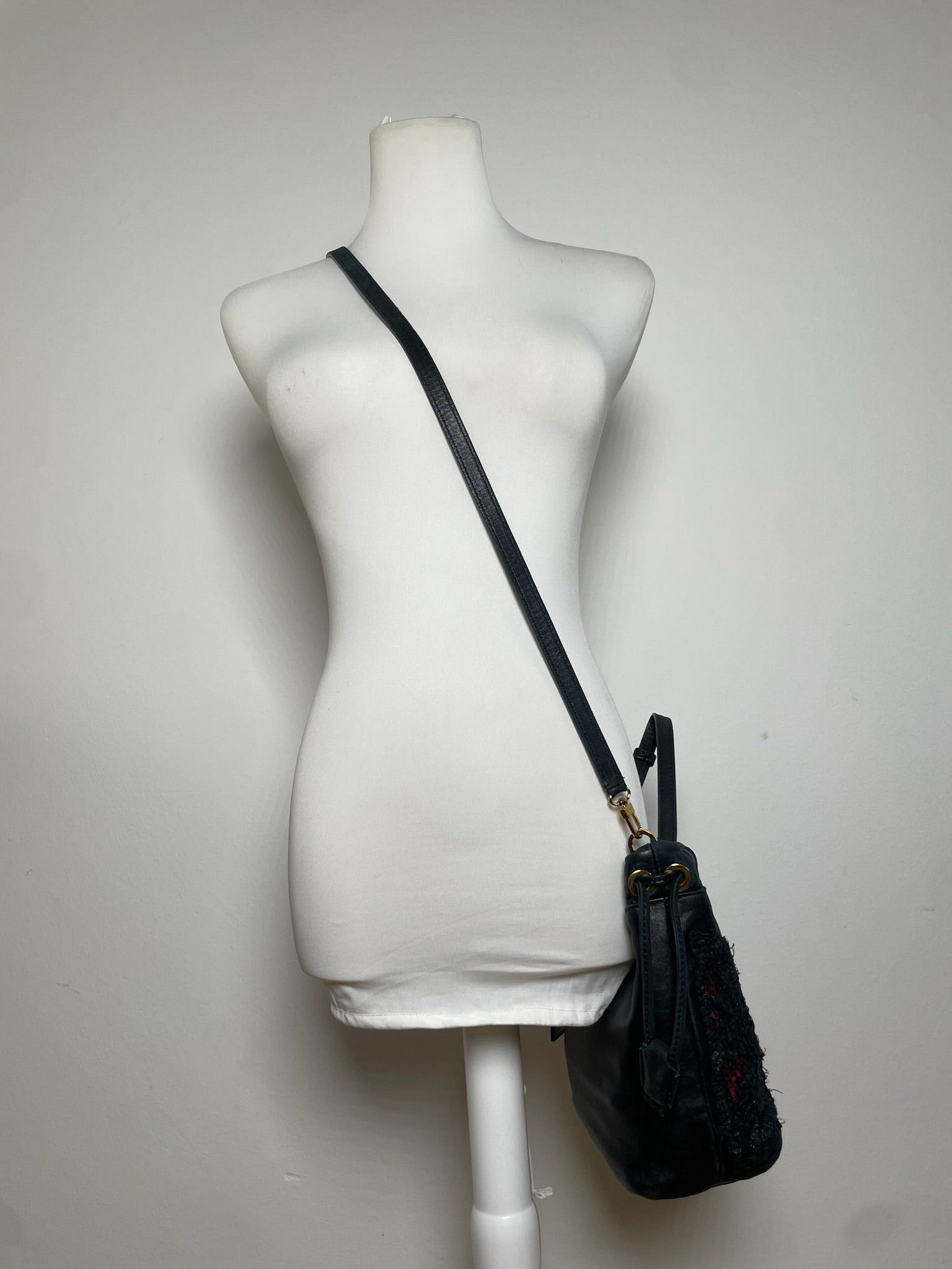 Etro Vintage 2Way Leather Handbag Black Size ONE SIZE - 8 Thumbnail