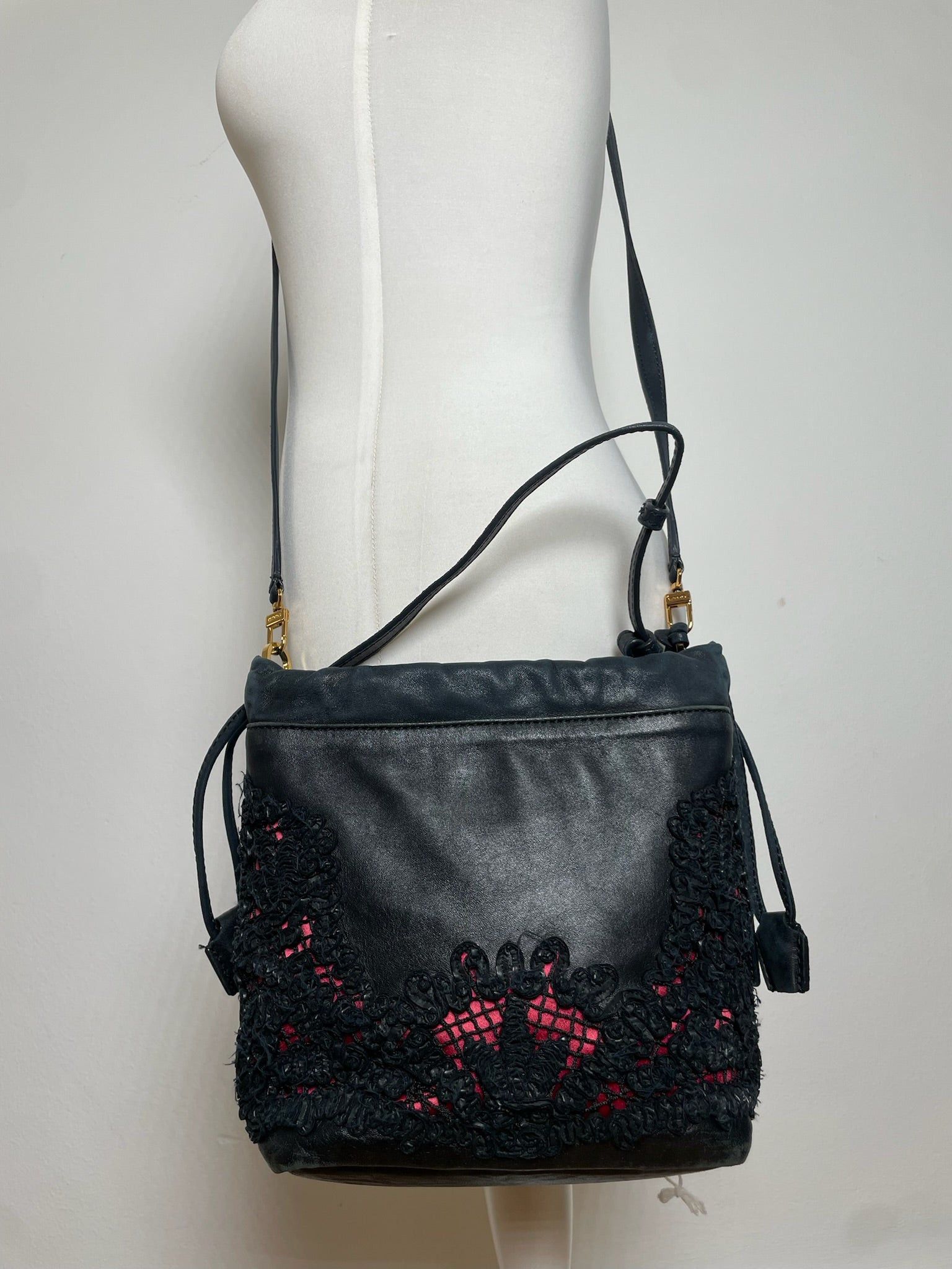 Etro Vintage 2Way Leather Handbag Black Size ONE SIZE - 7 Thumbnail